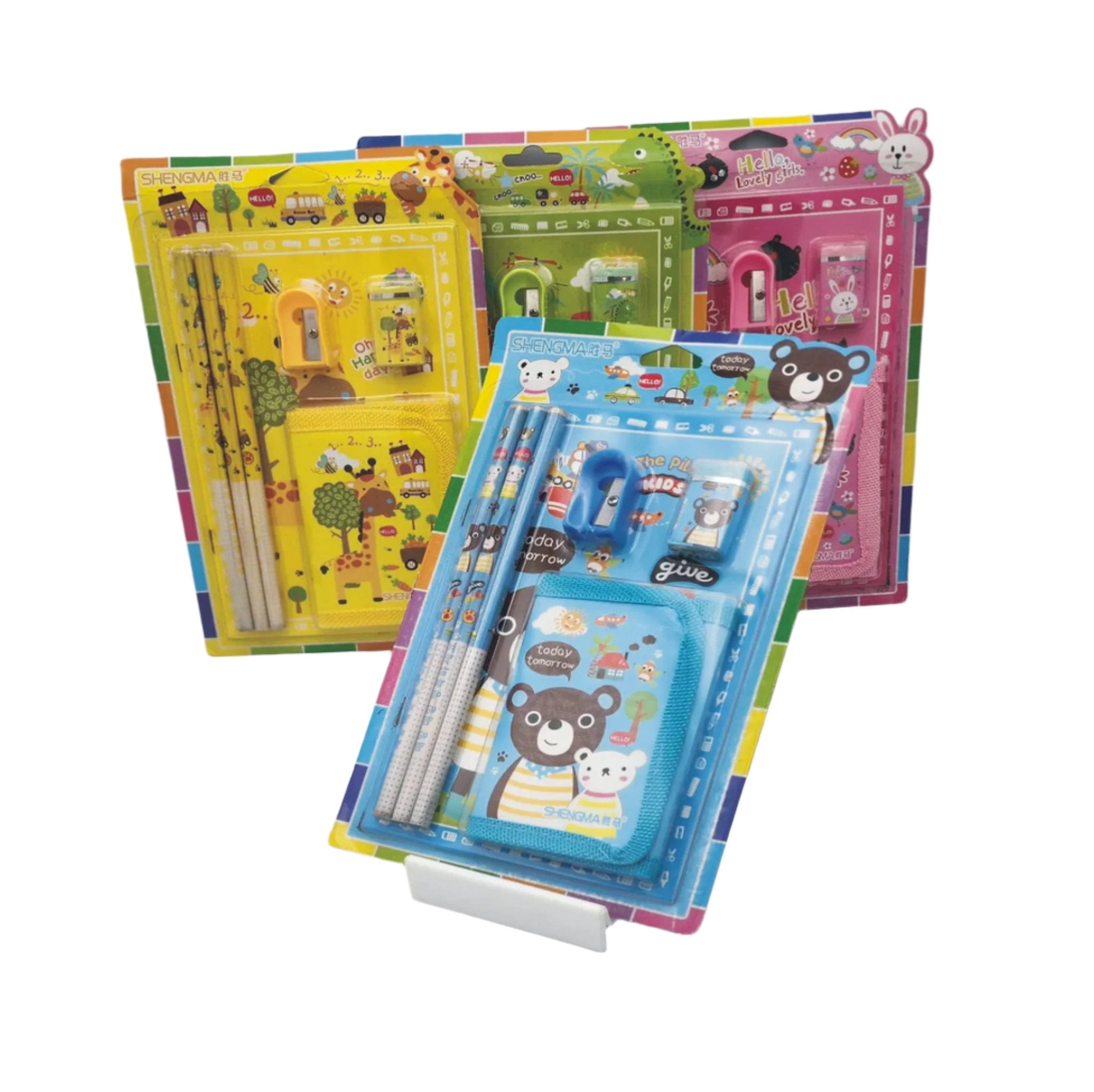 Kids Gift Set Contains Pencil Eraser Sharpener Wallet