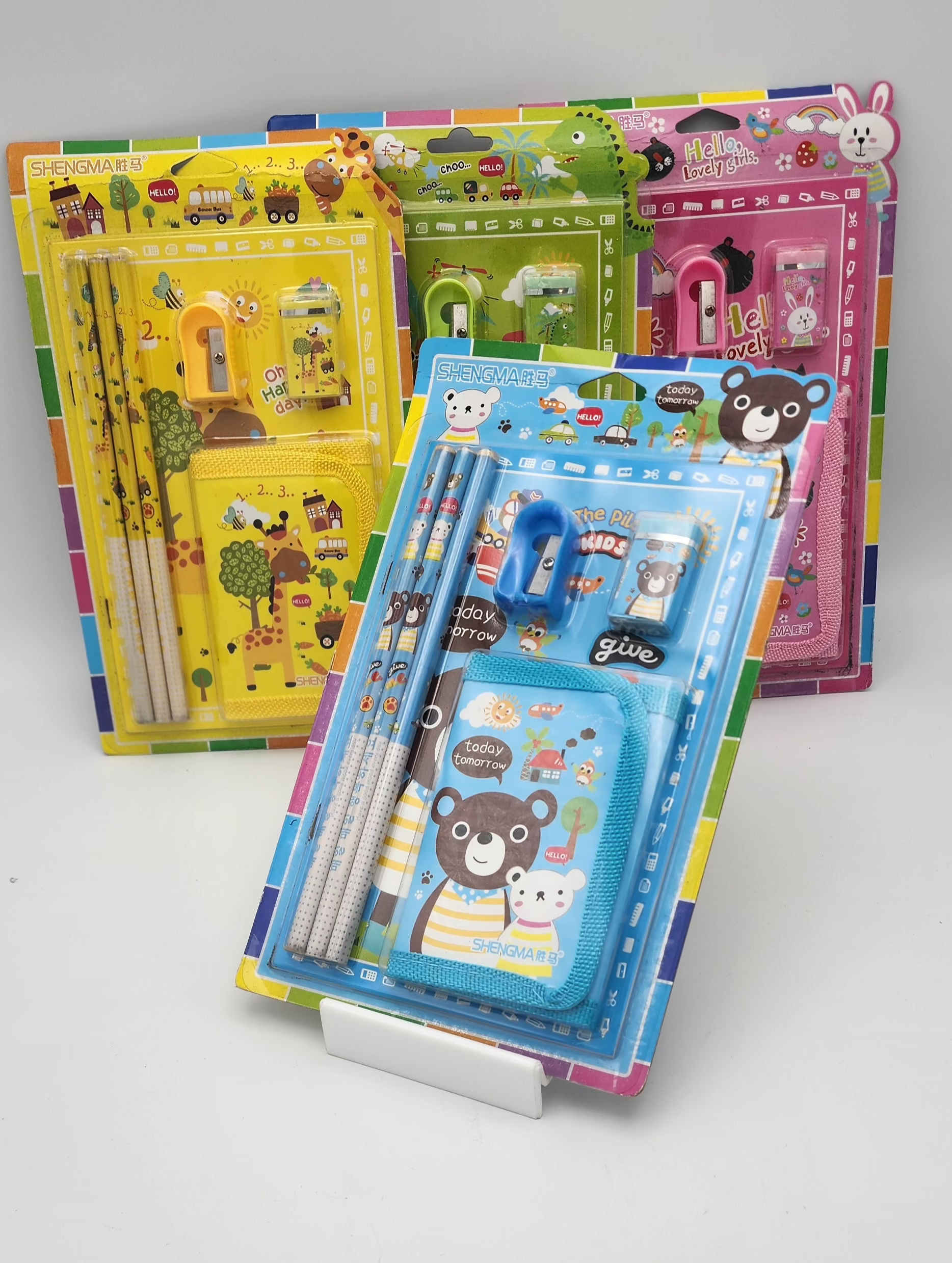 Kids Gift Set Contains Pencil Eraser Sharpener Wallet