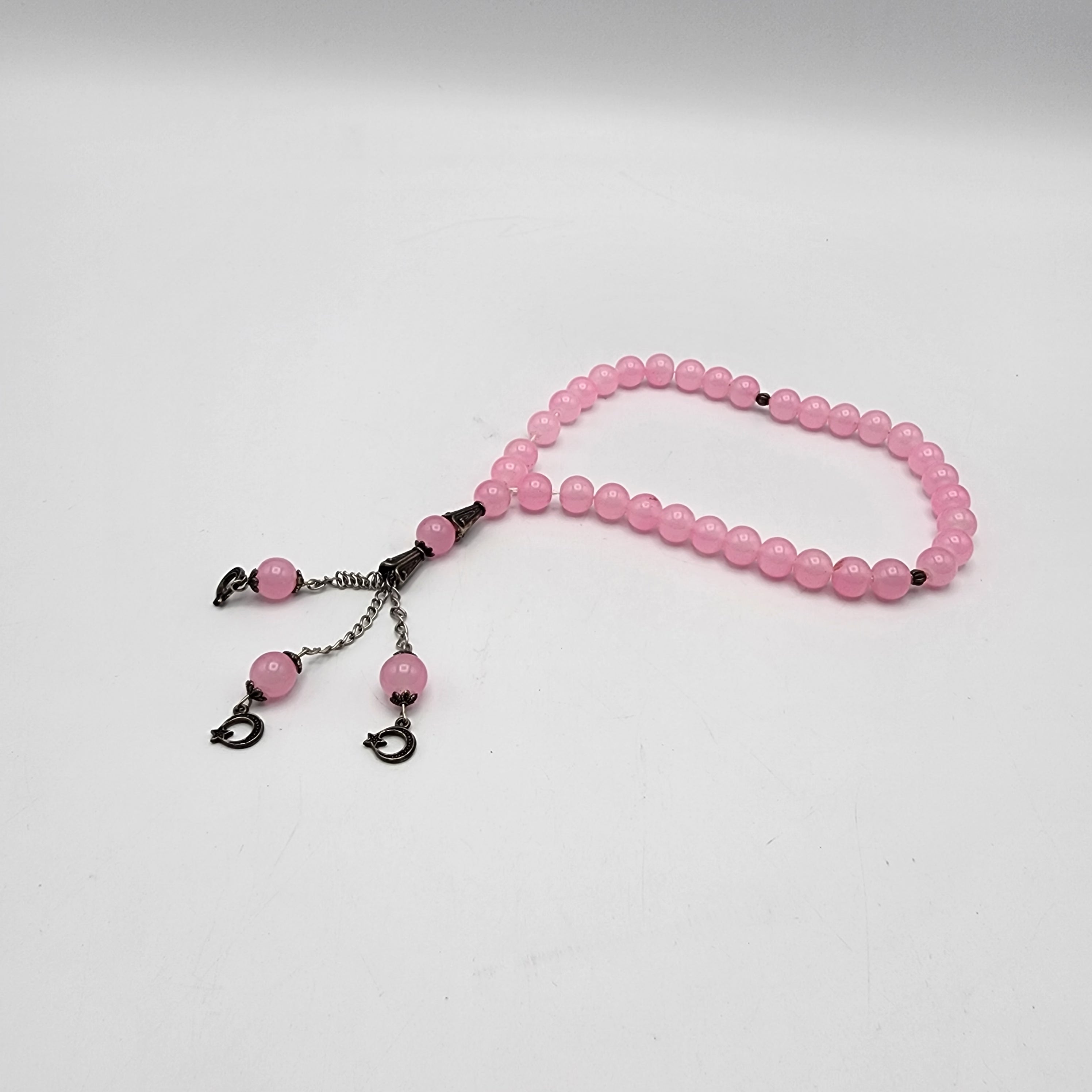 Natural Rose Quatz Crystal Tasbeeh 33 Beads