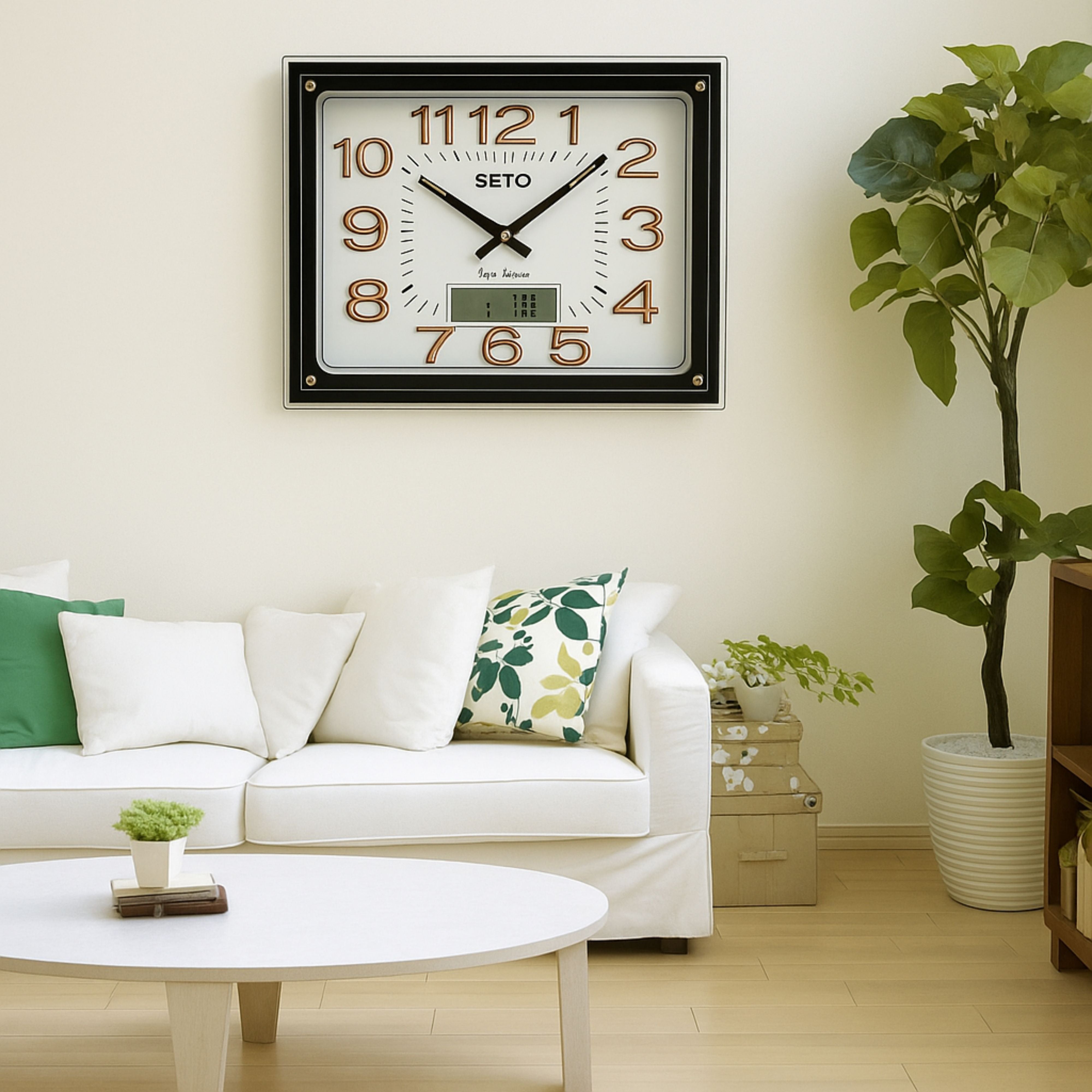 Seto Wall Clock with Date Time S-305A