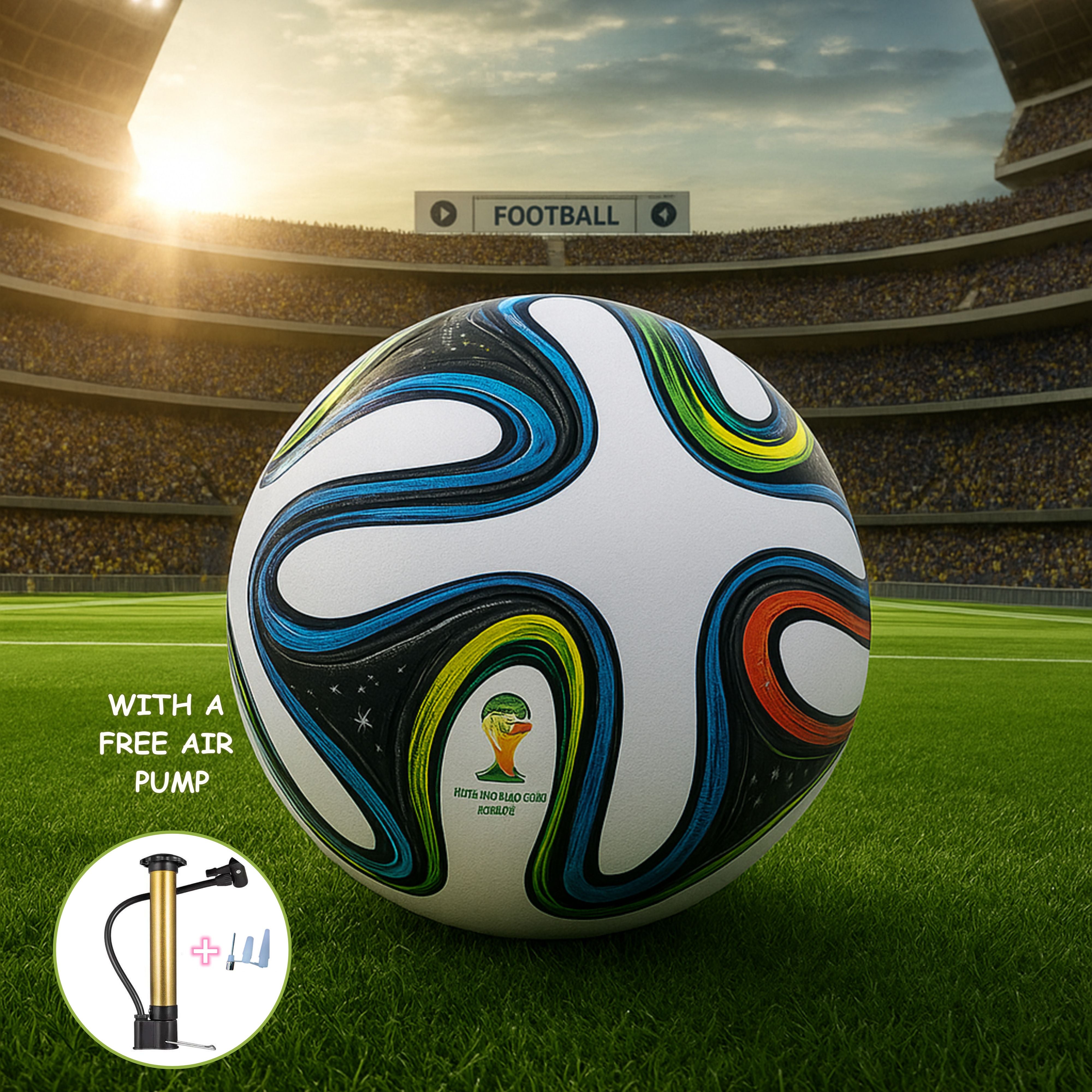 Adidas Brazuca Football Size 5 with Free Air Pump