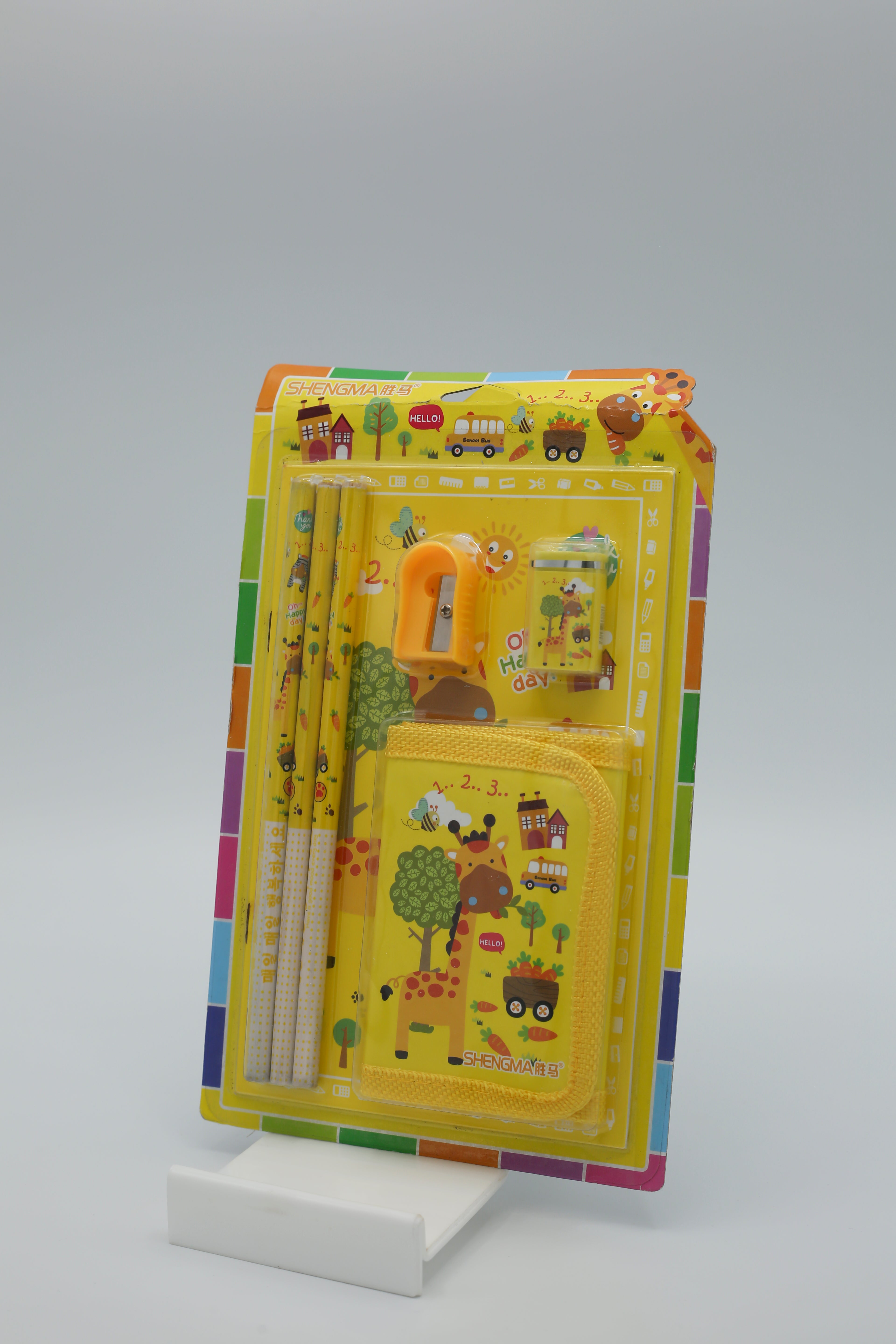 Kids Gift Set Contains Pencil Eraser Sharpener Wallet