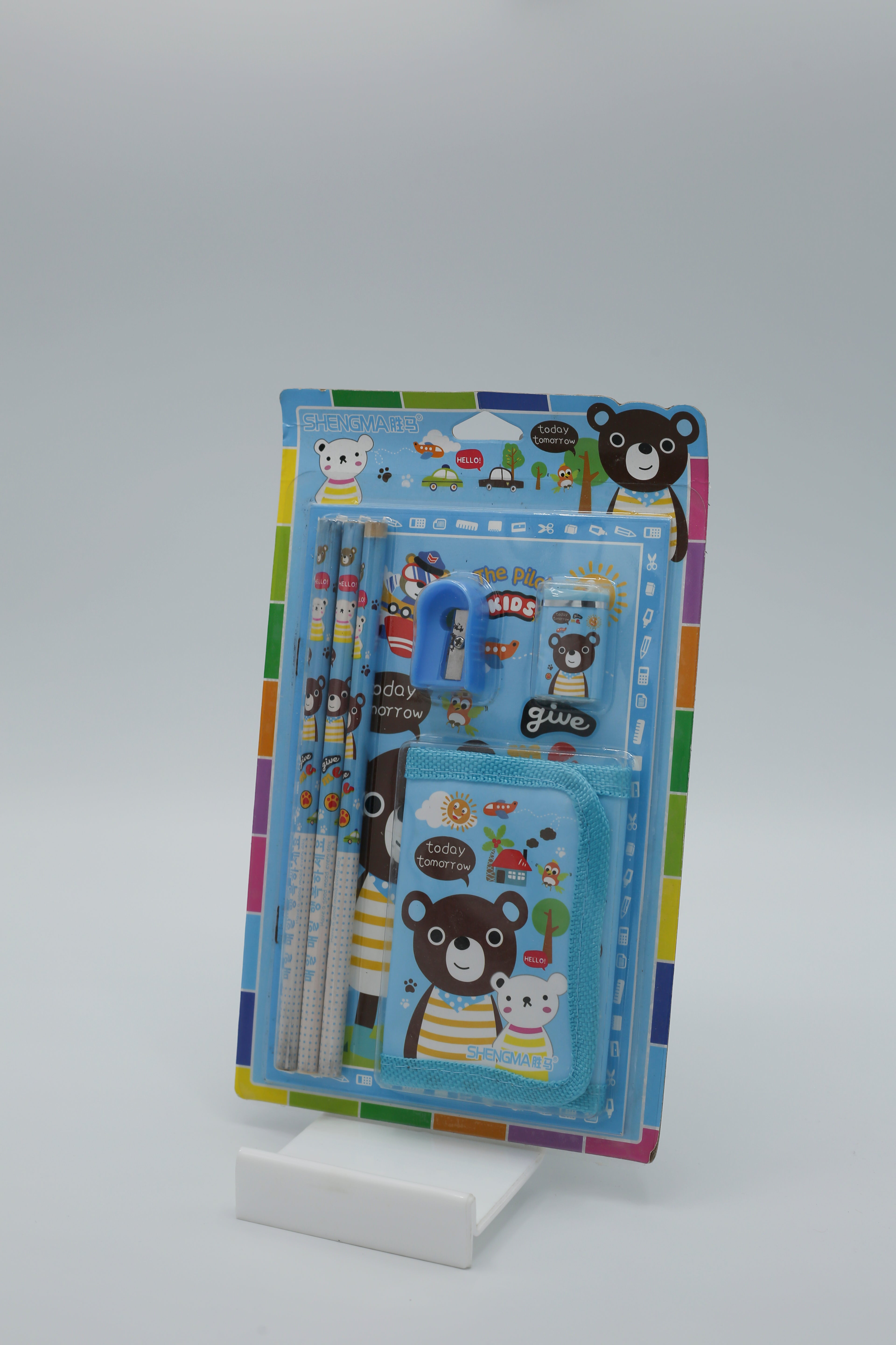 Kids Gift Set Contains Pencil Eraser Sharpener Wallet