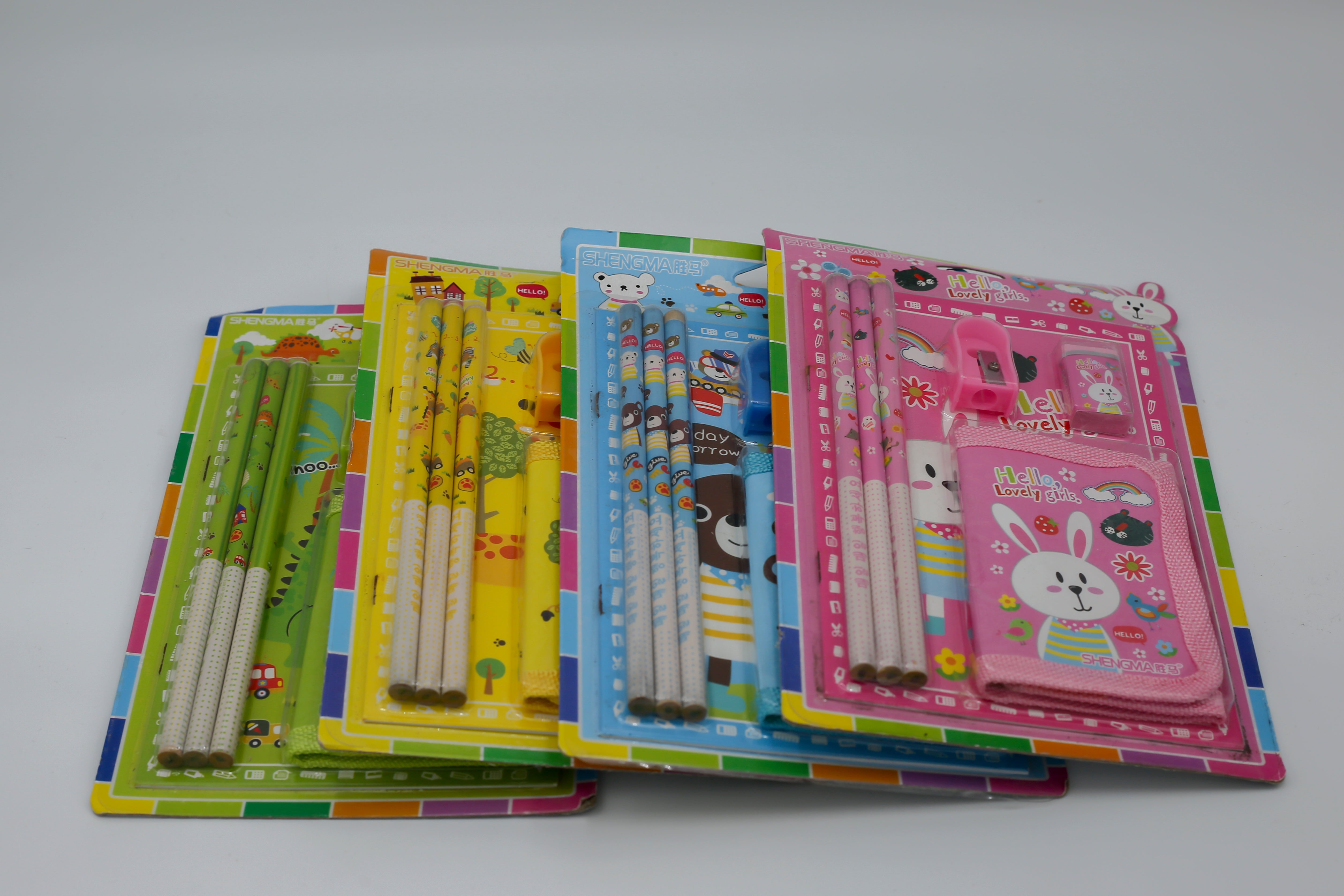 Kids Gift Set Contains Pencil Eraser Sharpener Wallet