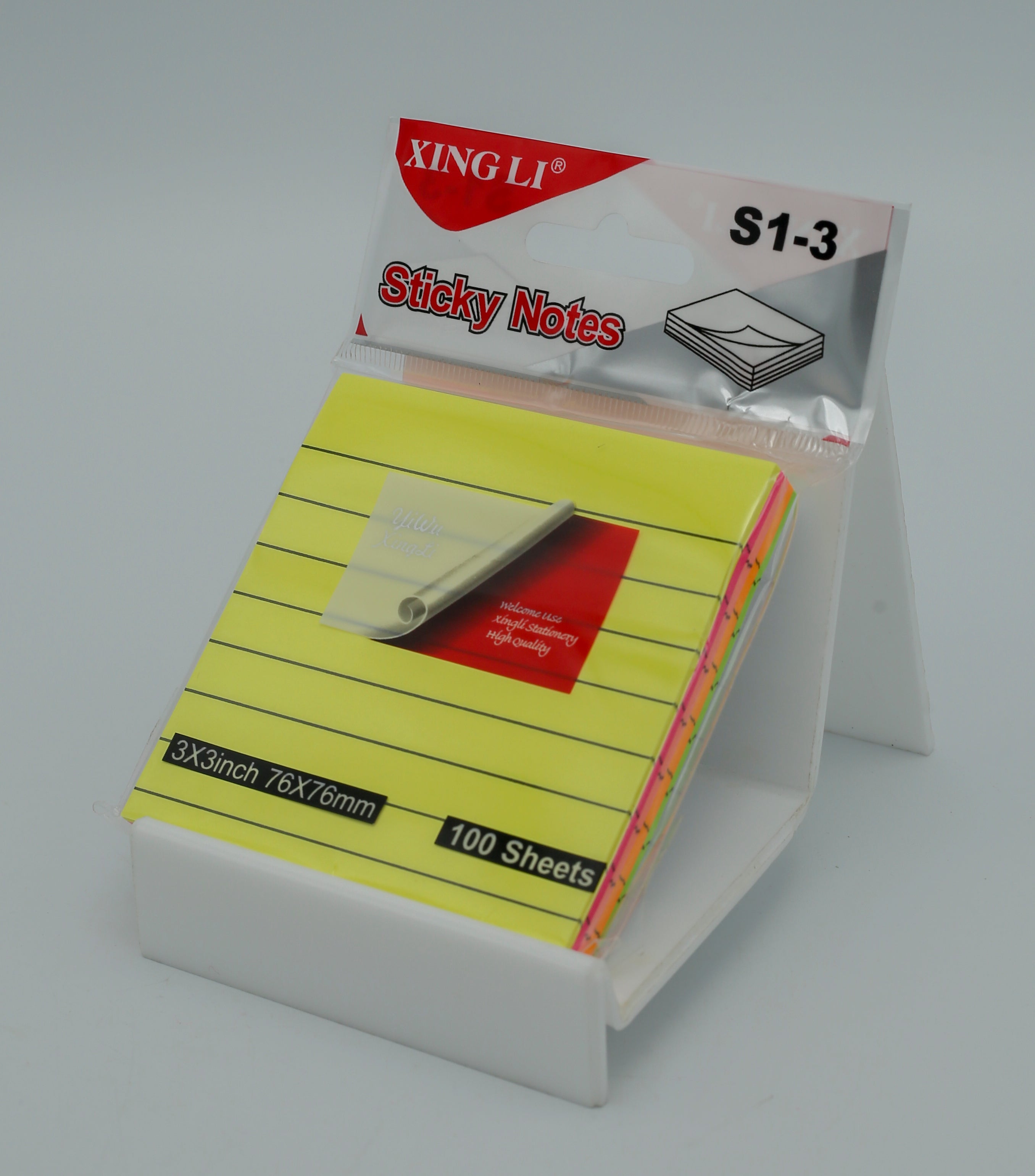 Sticky Notes Pad Multi Colour Line 3x3
