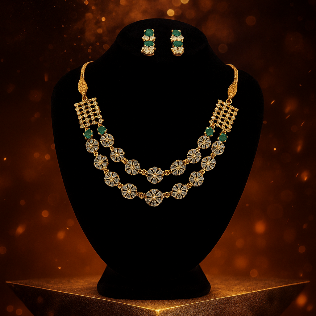 Stone Pendant with Earrings Set LS-16