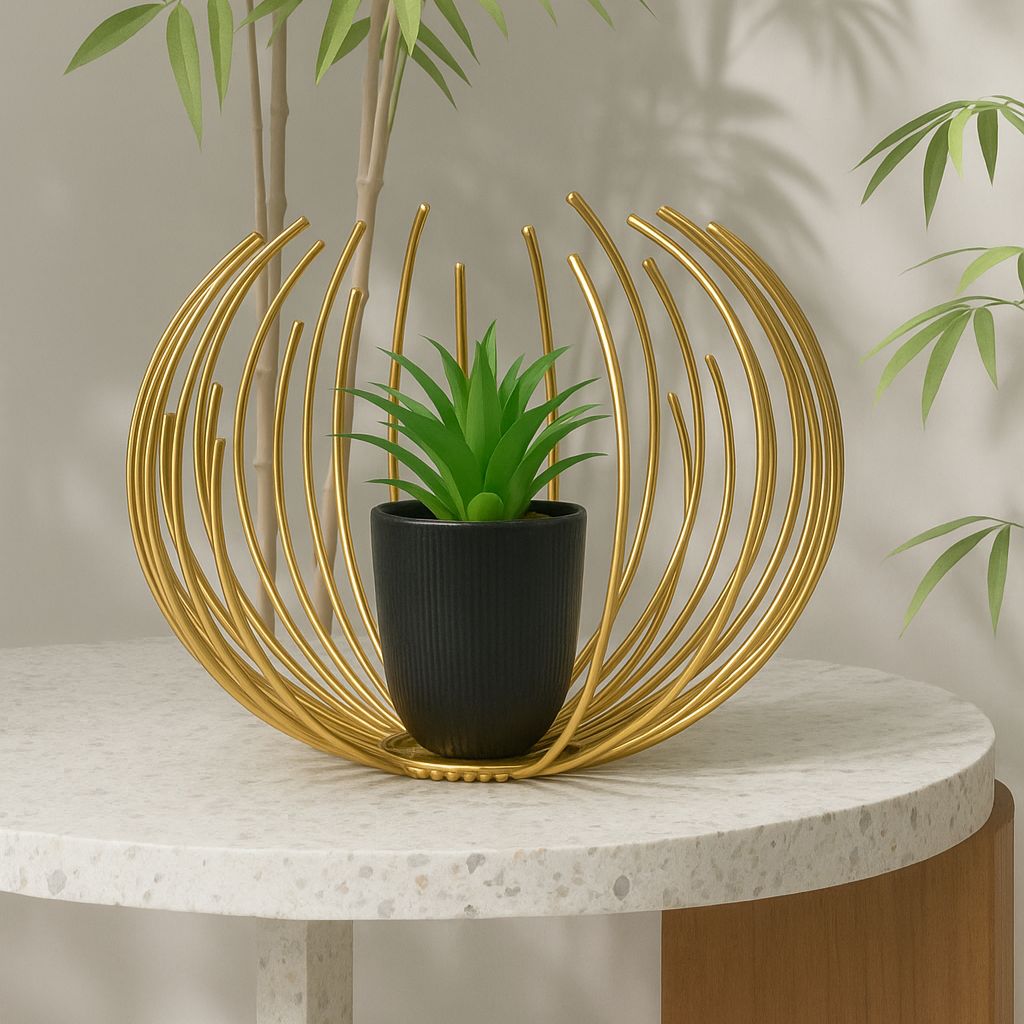 Home Decor Metal Alloy Sphere Planter Small RK 2 Size (5x5)