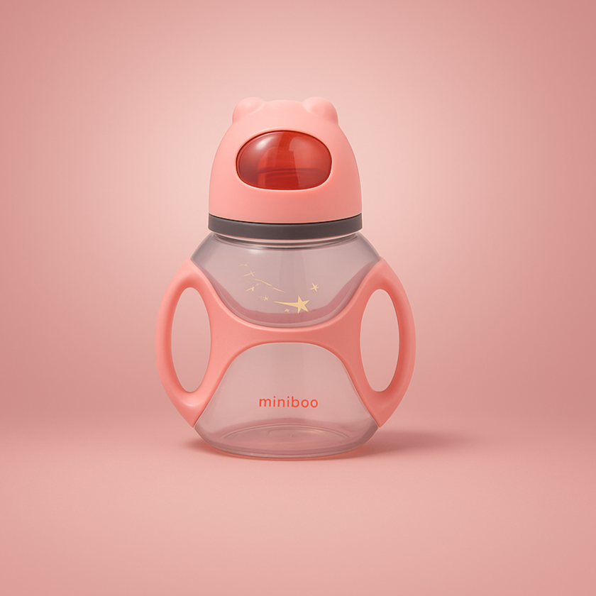 Minitree Wide Neck Feeding Bottle With Handle 330 ml 6 Month + BF-8