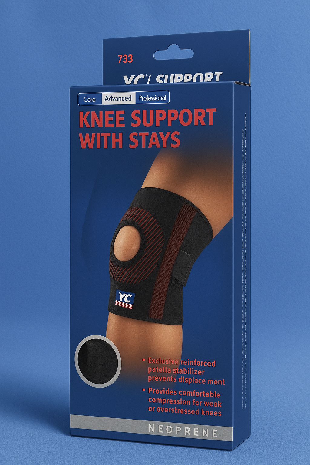Neoprene High Quality Knee Support With Stays 733