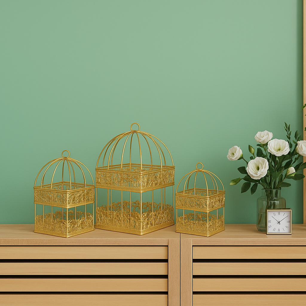 Premium Diamond Metal Cage 3 Pcs Set D-1
