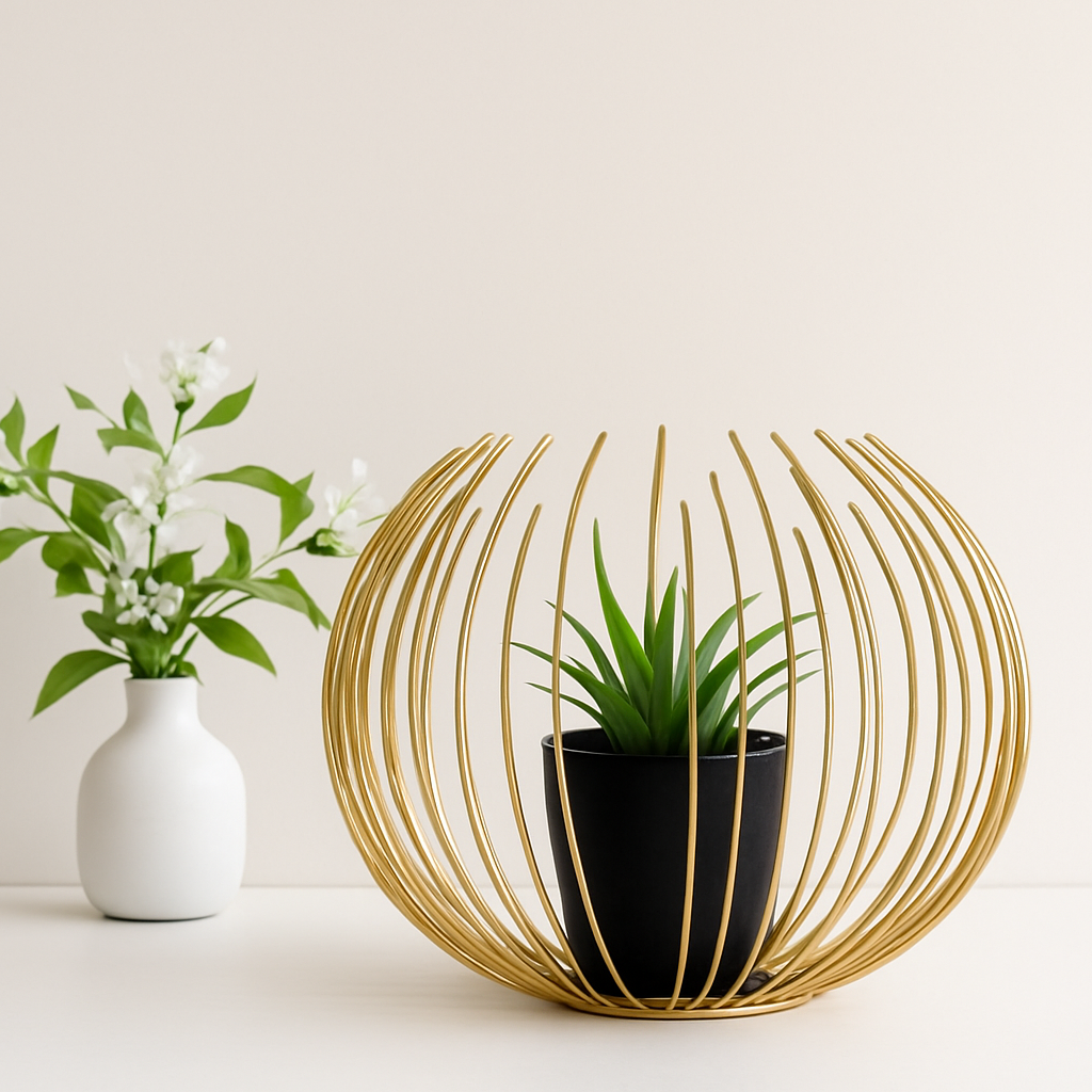 Home Decor Metal Alloy Sphere Planter Small RK 2 Size (5x5)