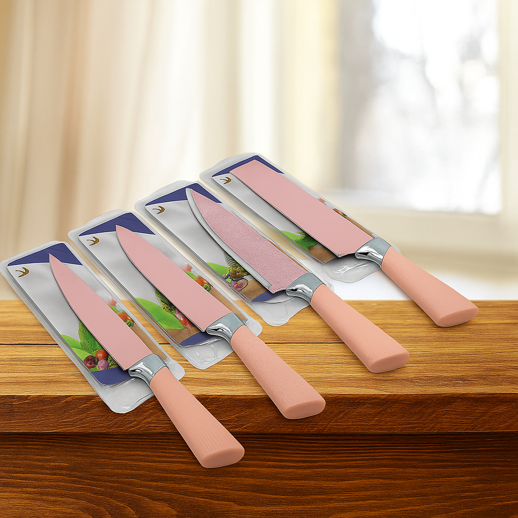 Non Stick Coating Chef's Knife Set 4 Pcs Stainless Steel KS-12