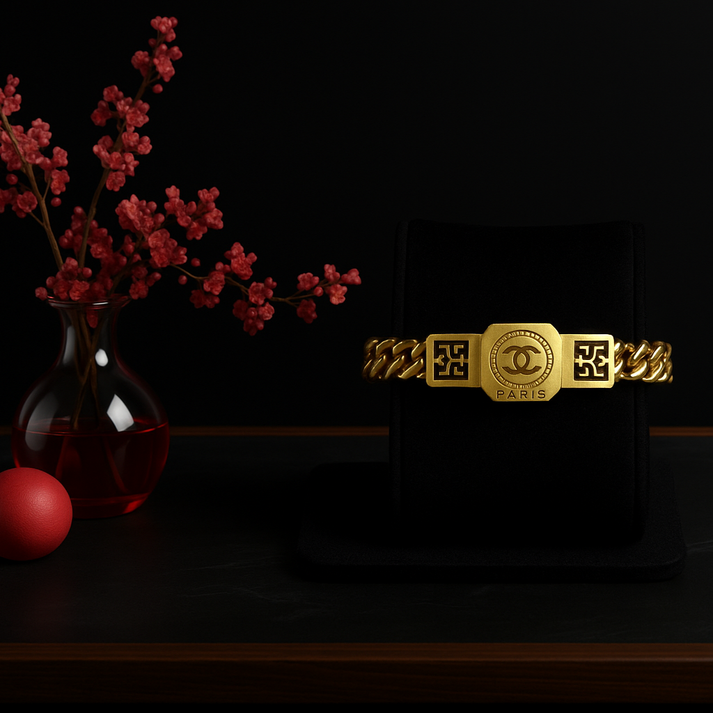 Golden Stainless Steel Bracelet for Boys and Men Lifetime Colour Guarantee B-9