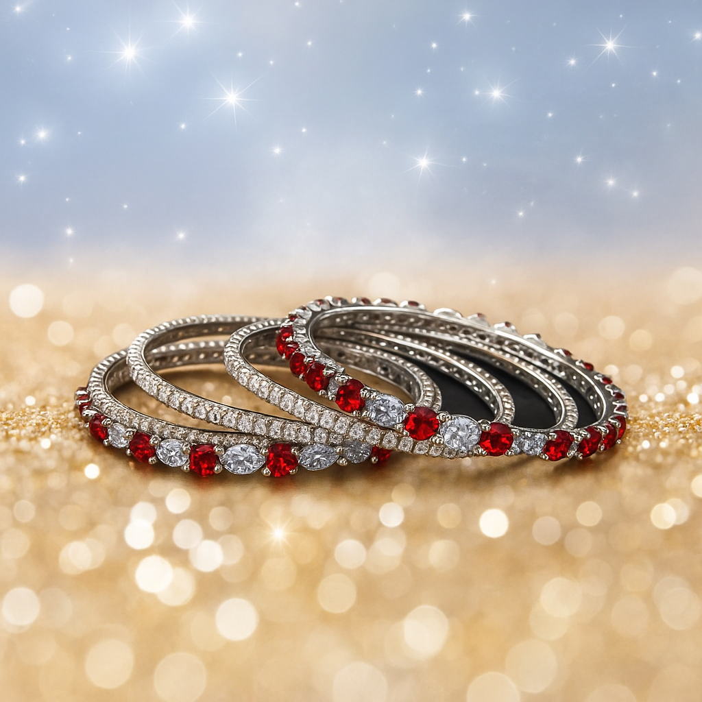 Diamond Cut Bangles 6 Pcs GD-03