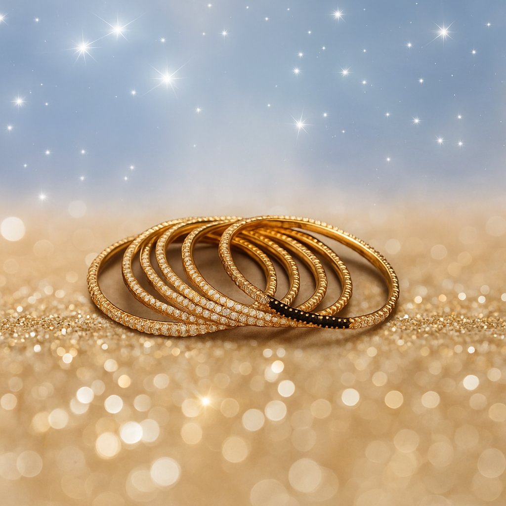 Diamond Cut Bangles 6 Pcs GD-04