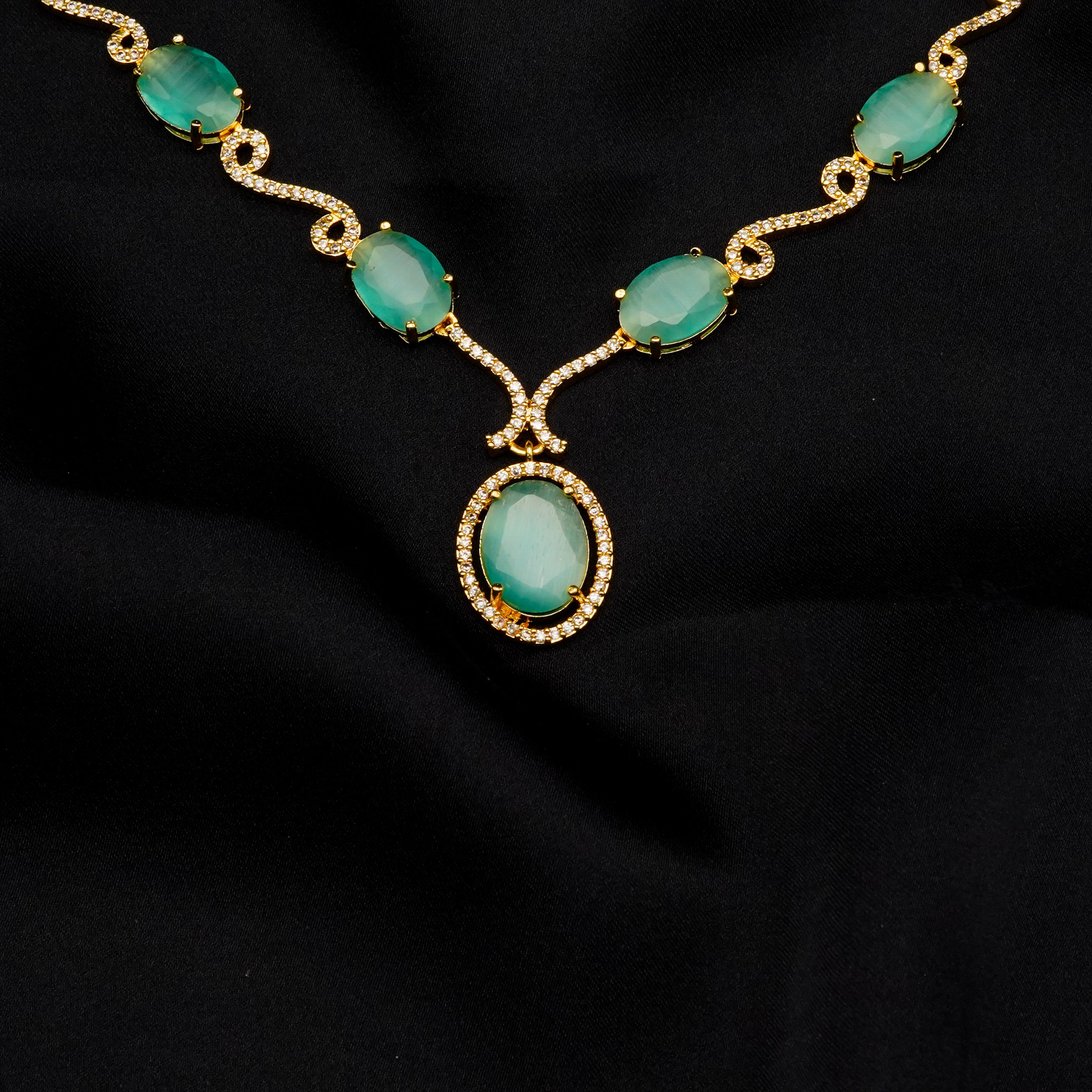 Stone Pendant with Earrings Set LS-15