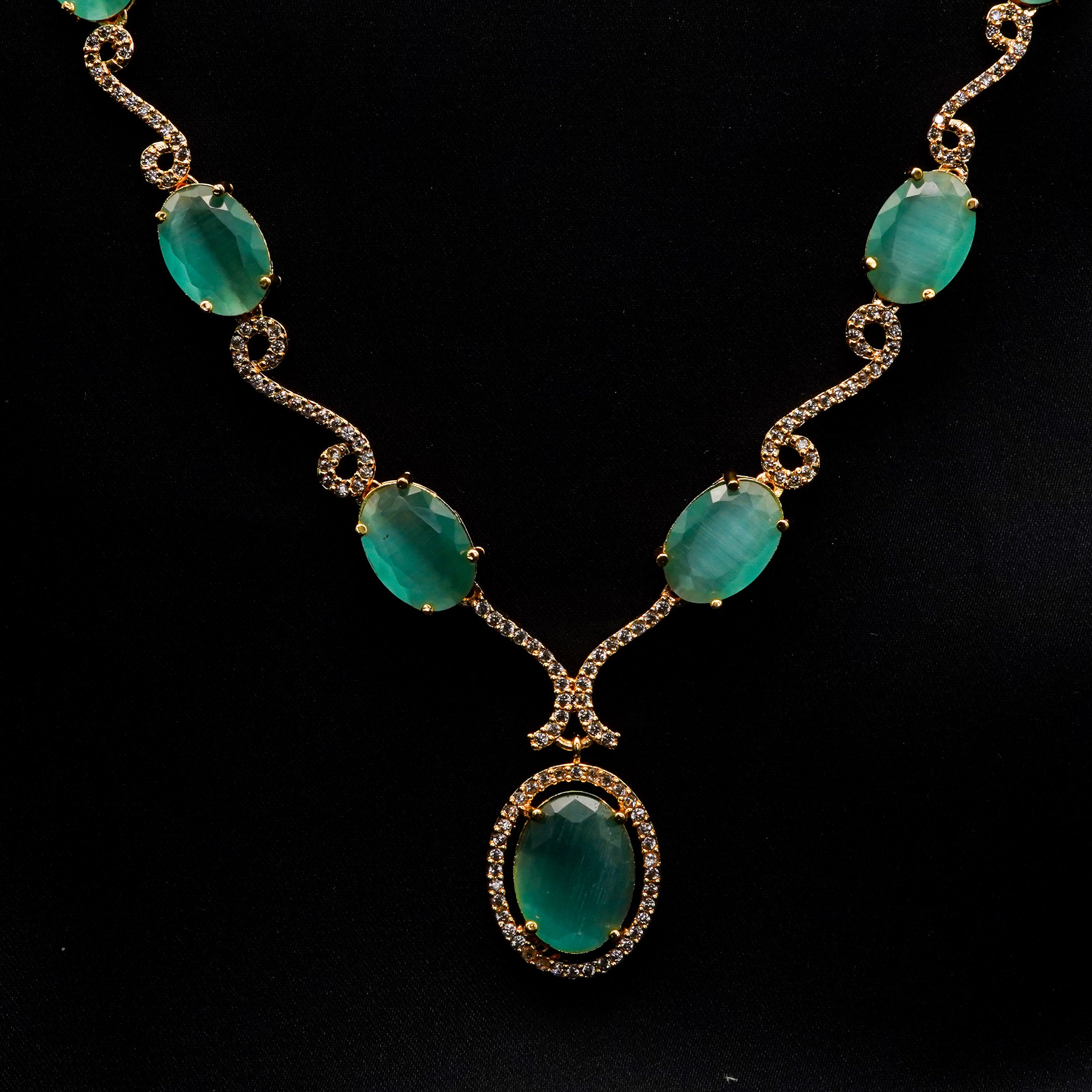 Stone Pendant with Earrings Set LS-15