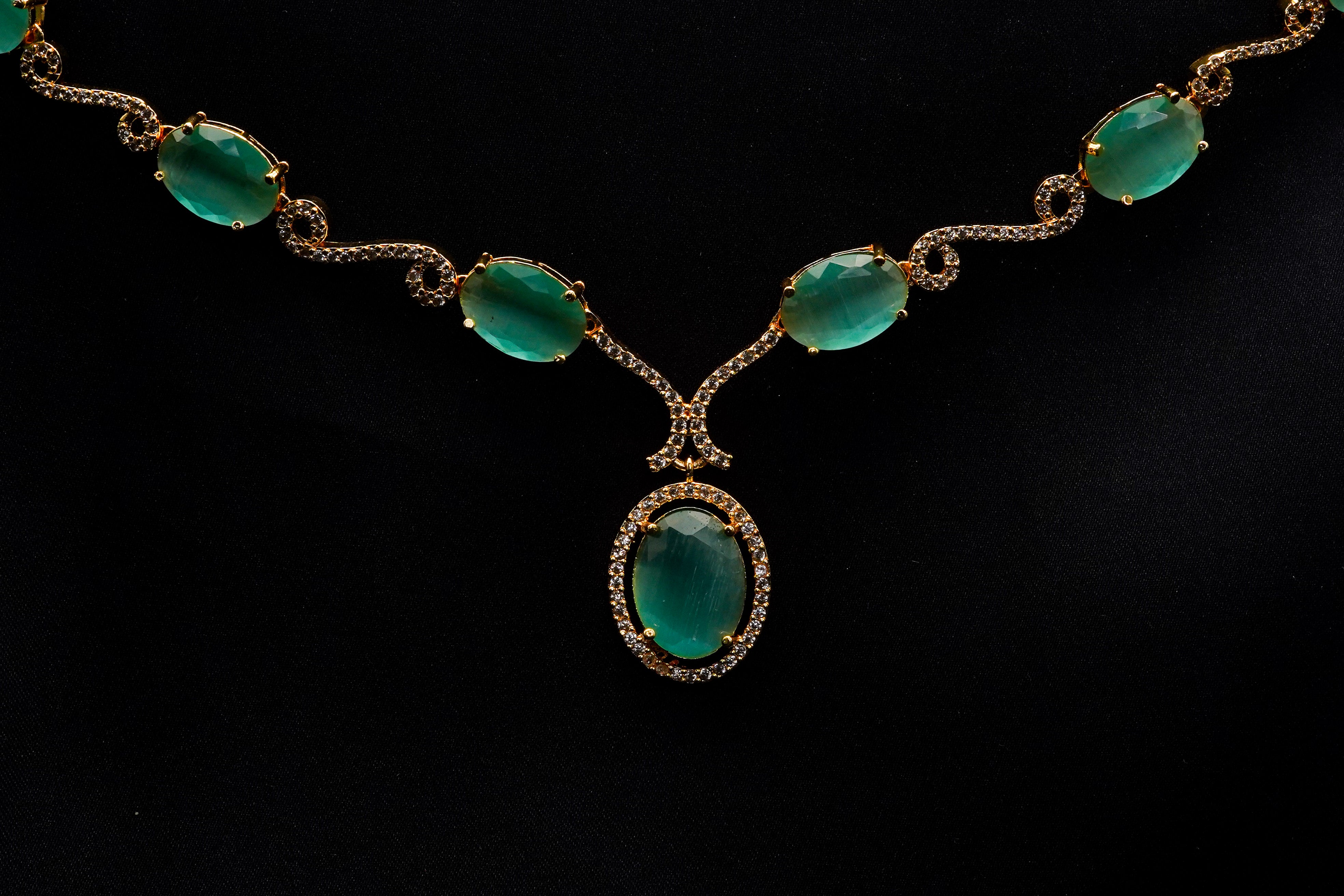 Stone Pendant with Earrings Set LS-15