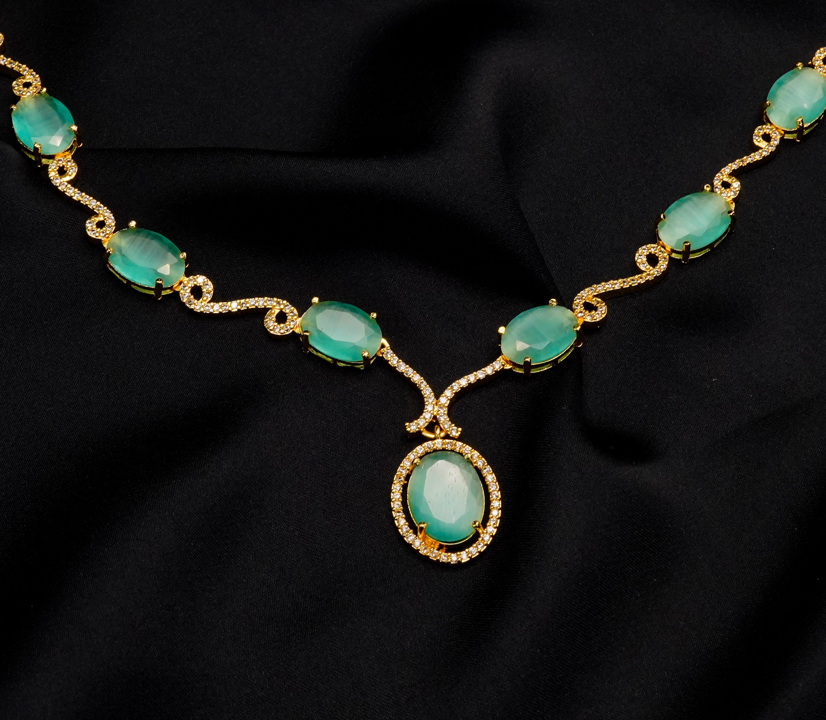 Stone Pendant with Earrings Set LS-15