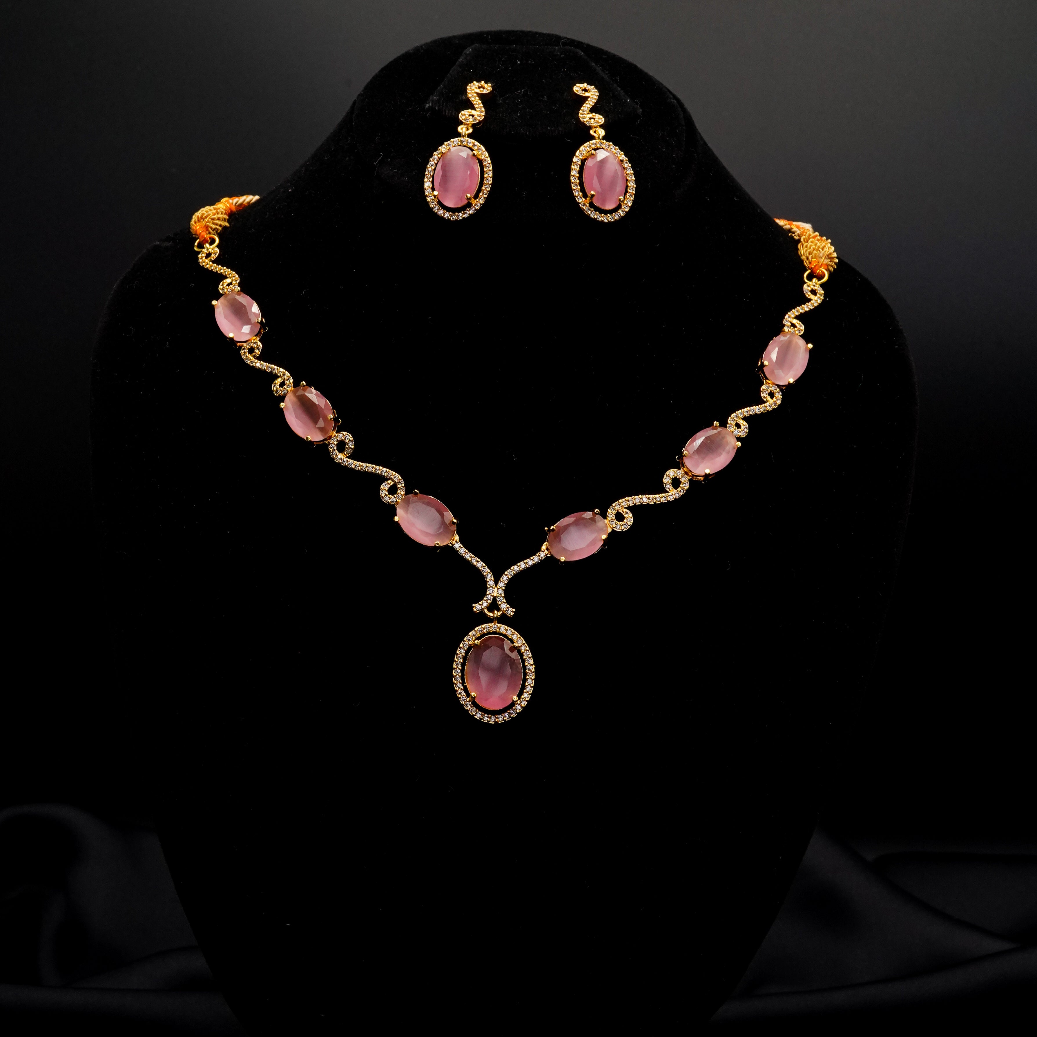 Stone Pendant with Earrings Set LS-15