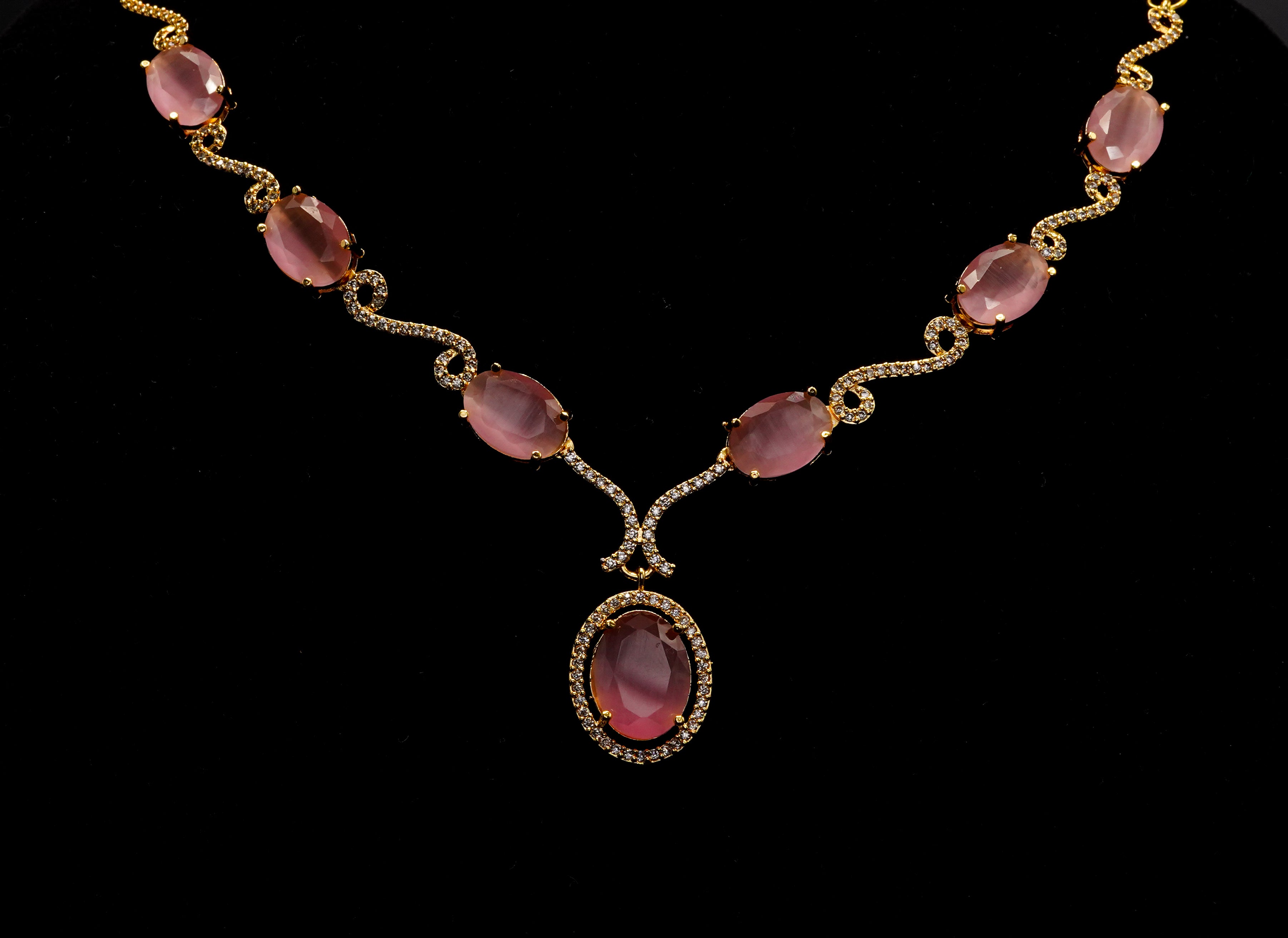 Stone Pendant with Earrings Set LS-15