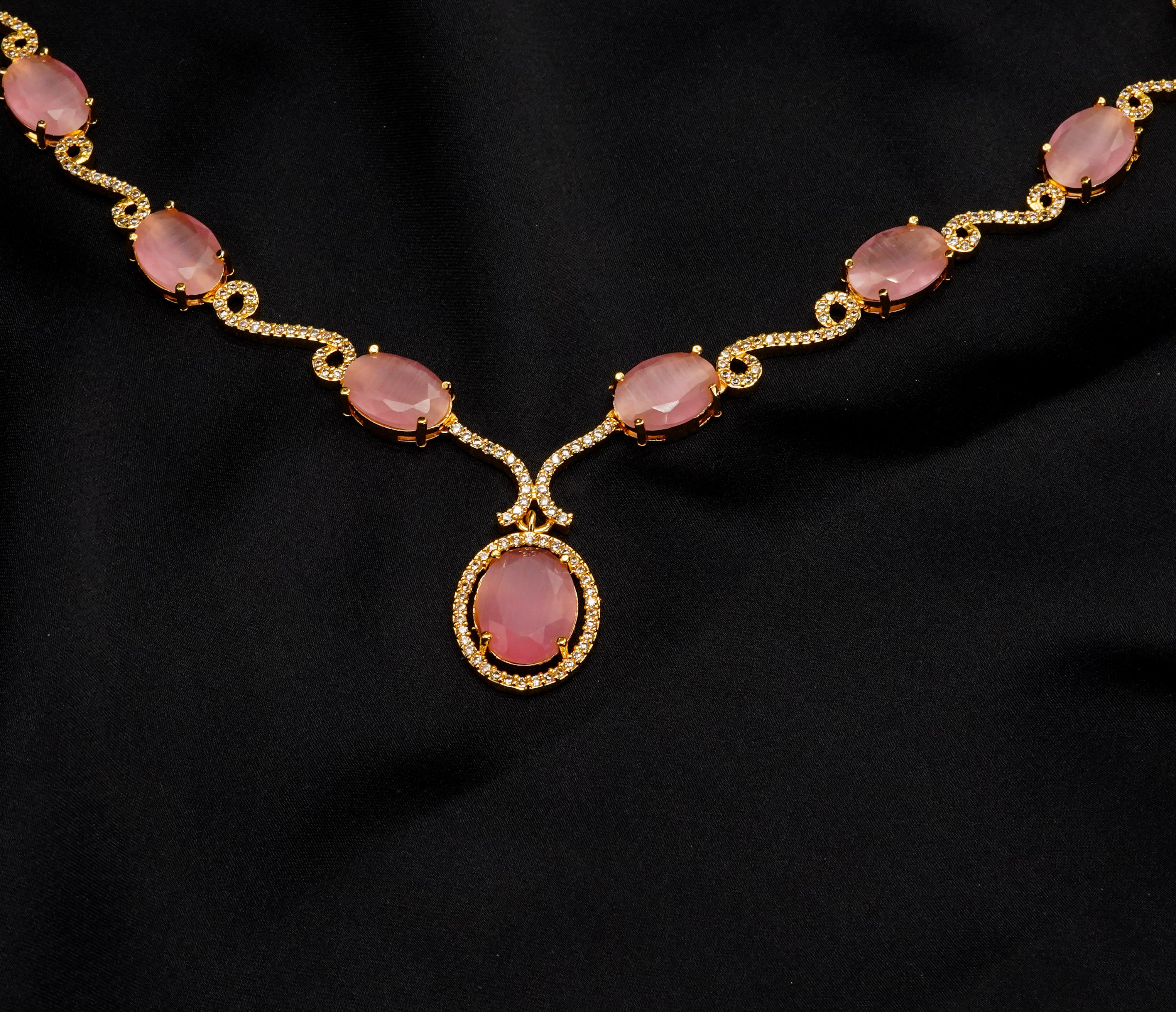 Stone Pendant with Earrings Set LS-15