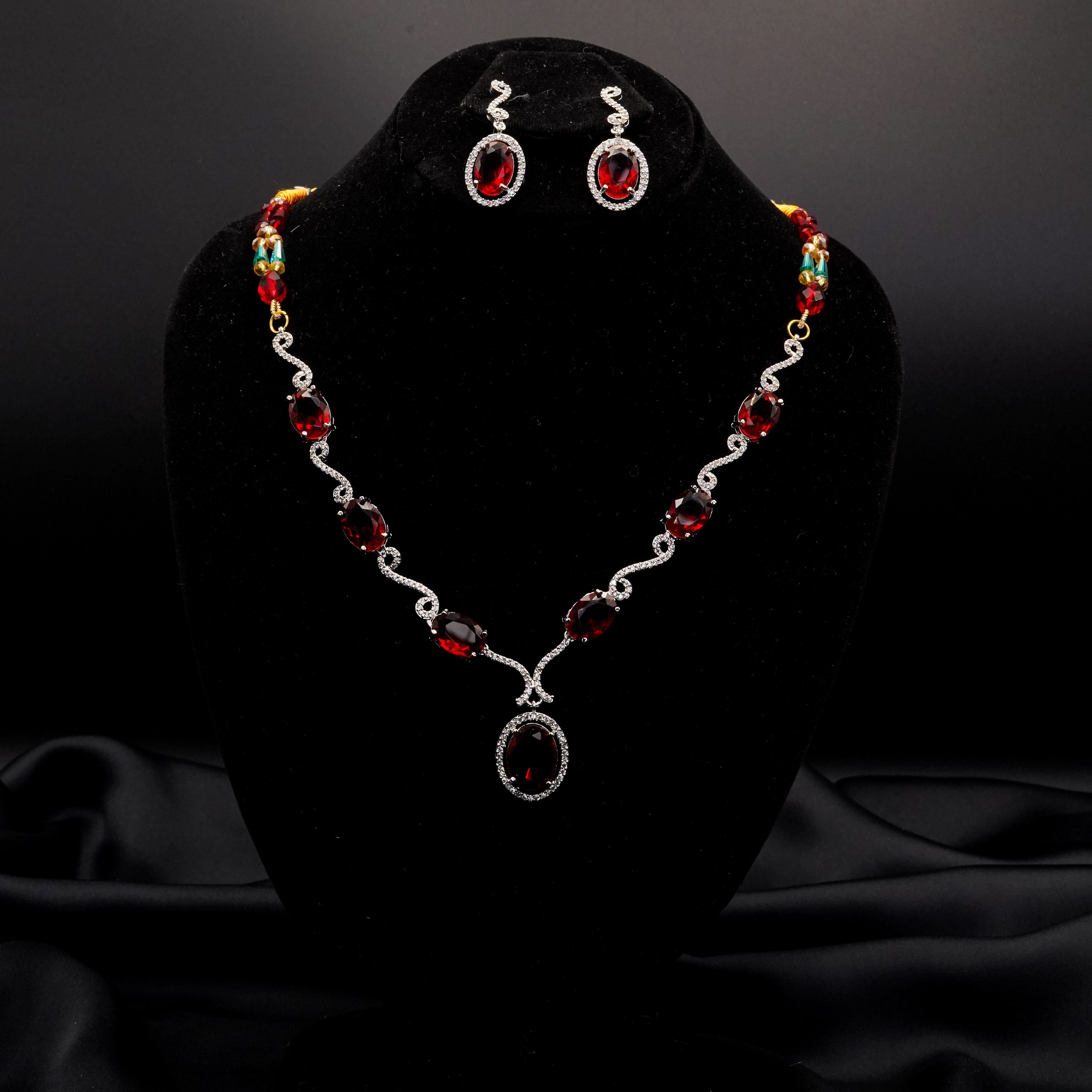 Stone Pendant with Earrings Set LS-15