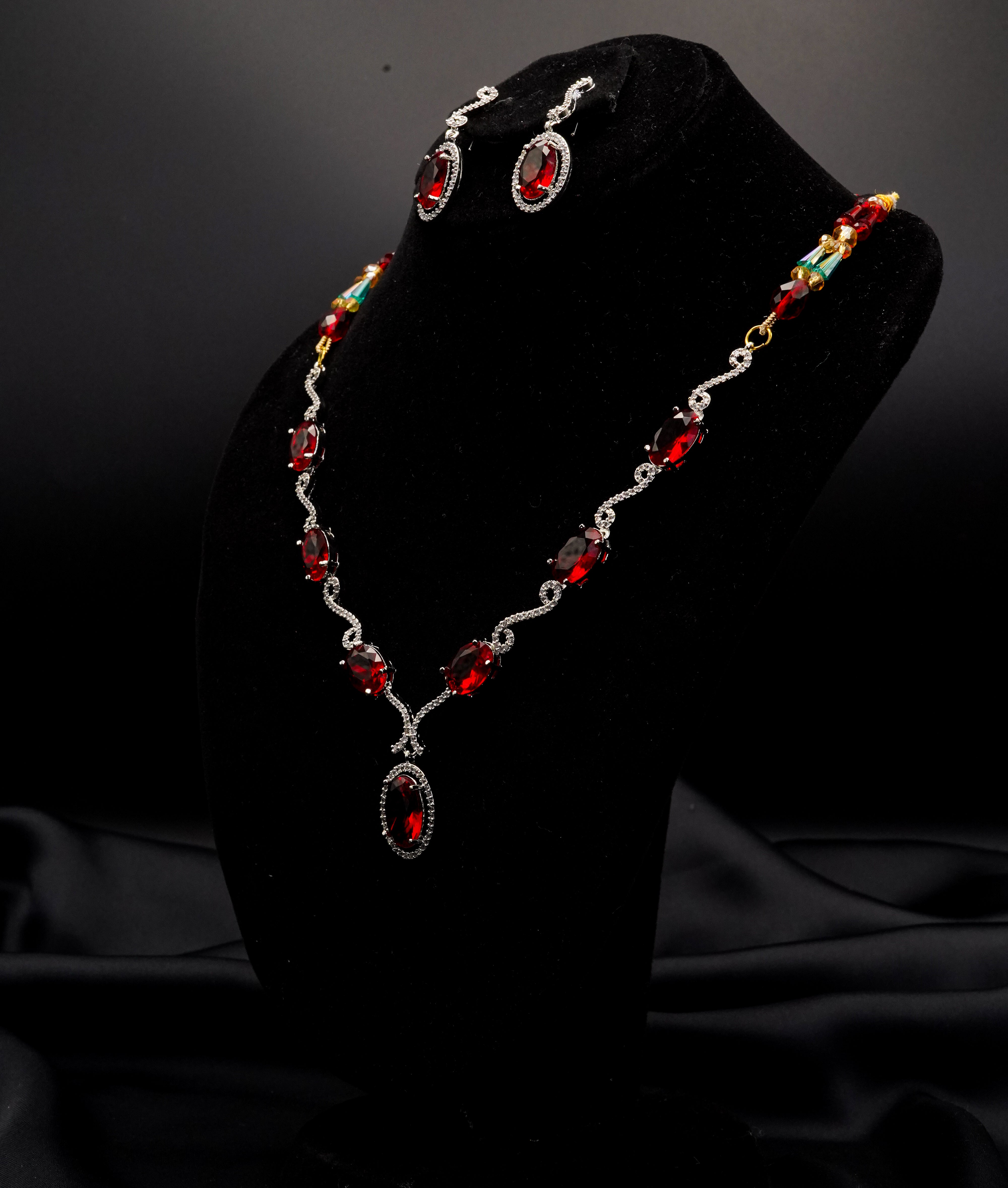 Stone Pendant with Earrings Set LS-15
