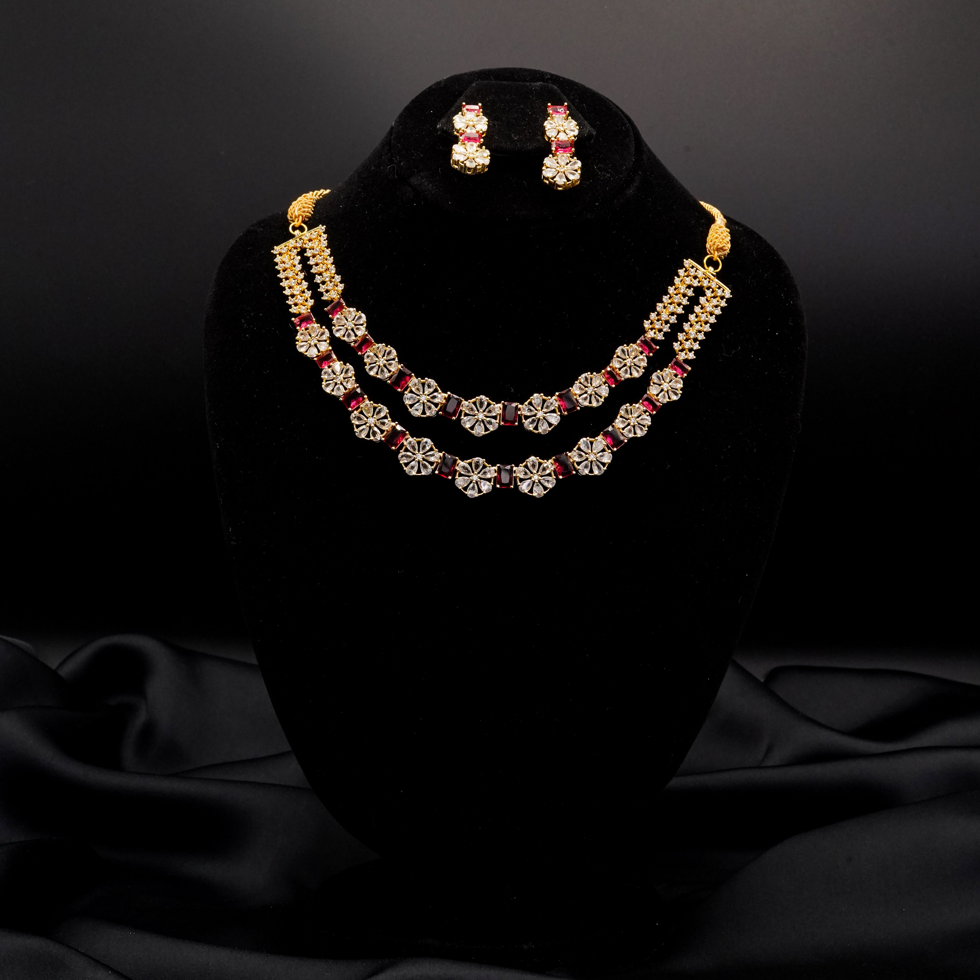 Stone Pendant with Earrings Set LS-16