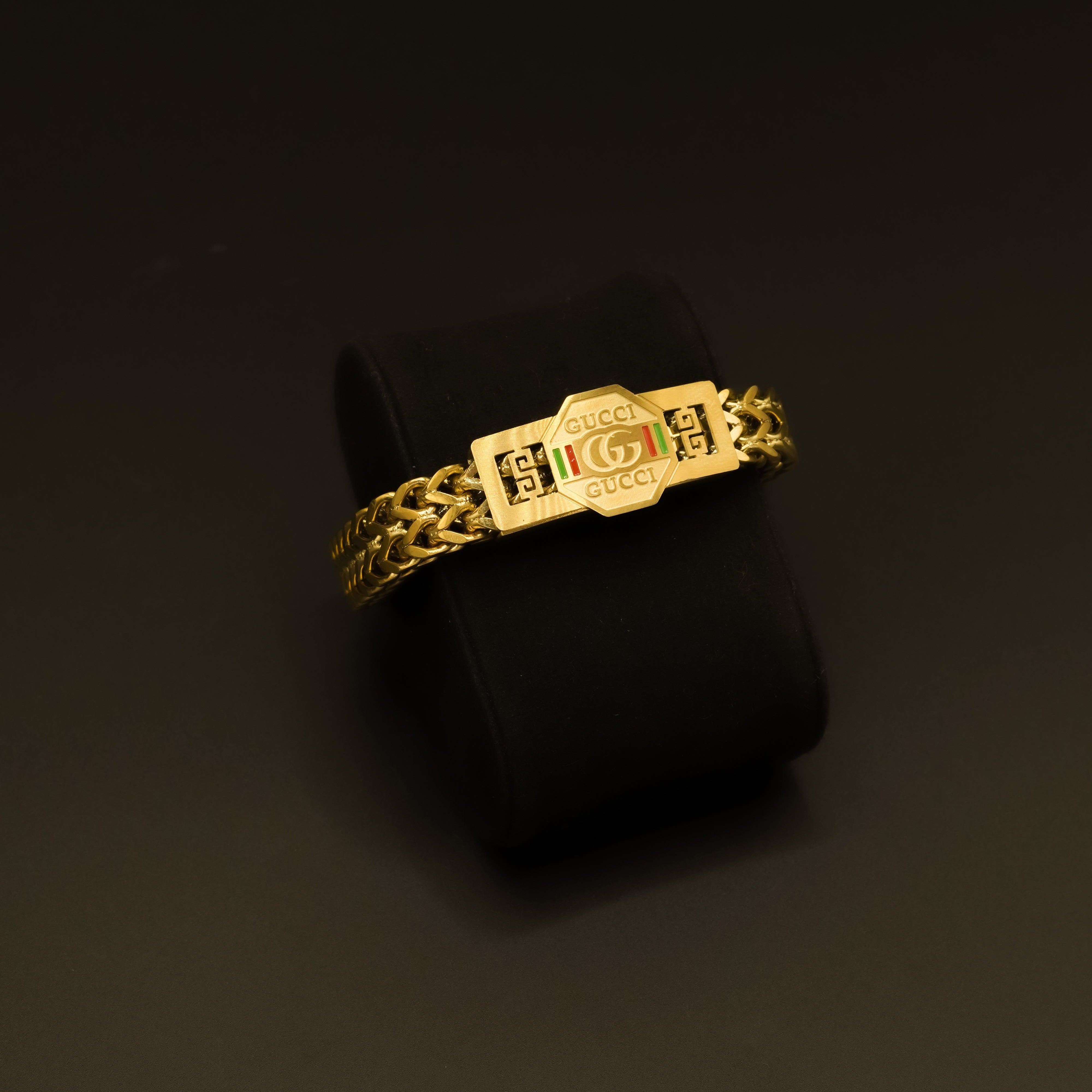 Gucci Golden Stainless Steel Bracelet for Boys and Men Lifetime Colour Guarantee B-1