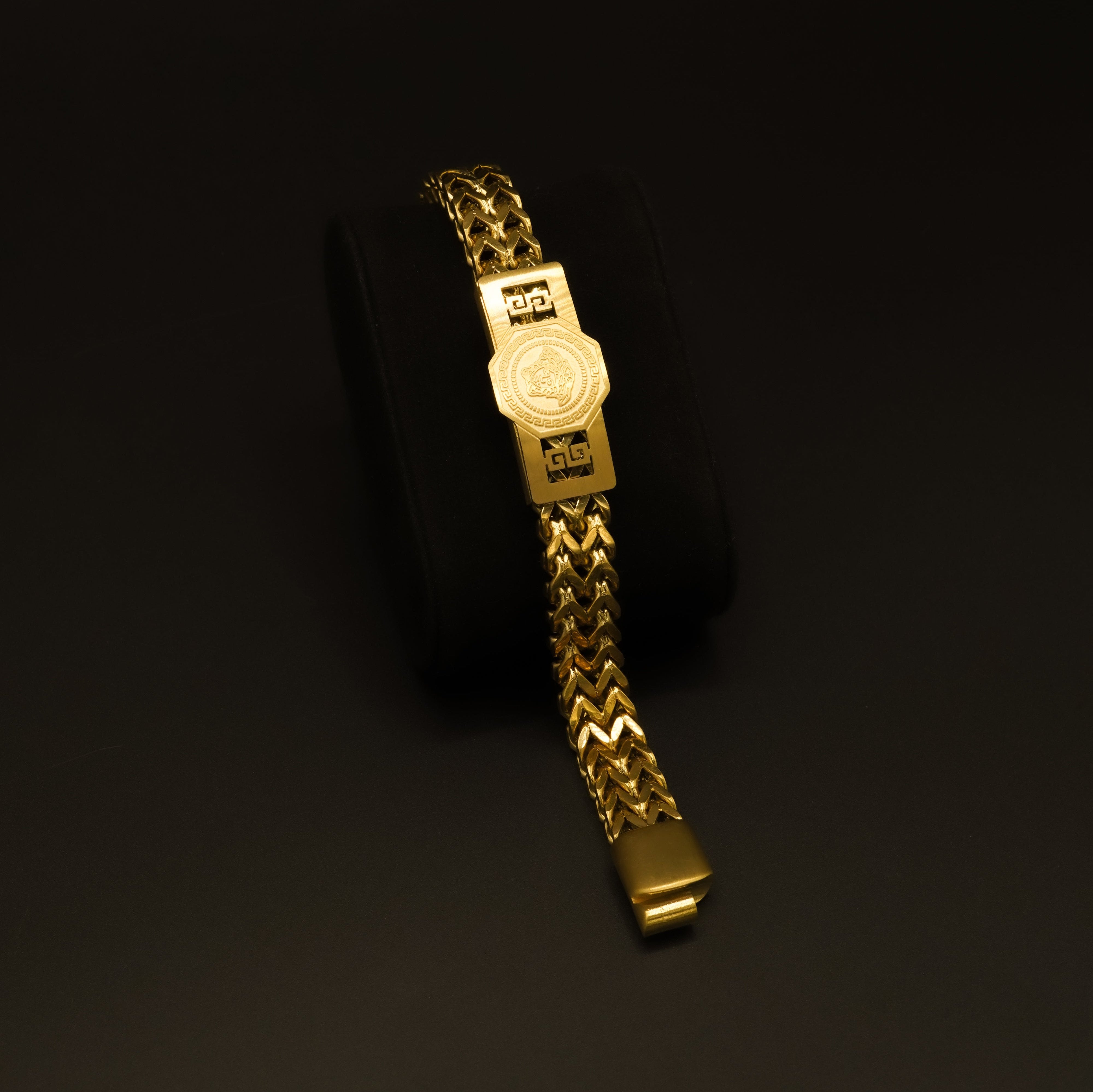 Versace Golden Stainless Steel Bracelet for Boys and Men Lifetime Colour Guarantee B-2