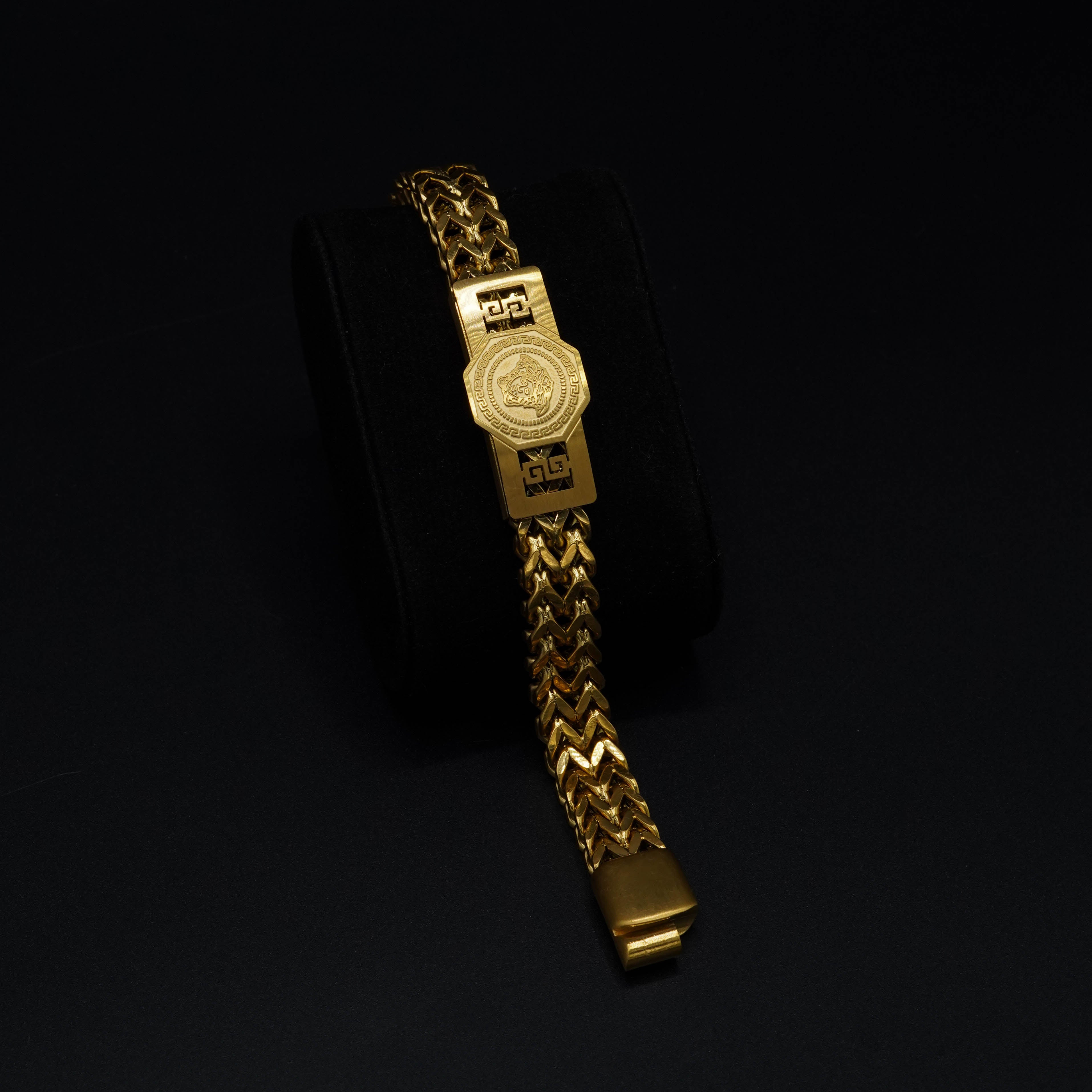 Versace Golden Stainless Steel Bracelet for Boys and Men Lifetime Colour Guarantee B-2