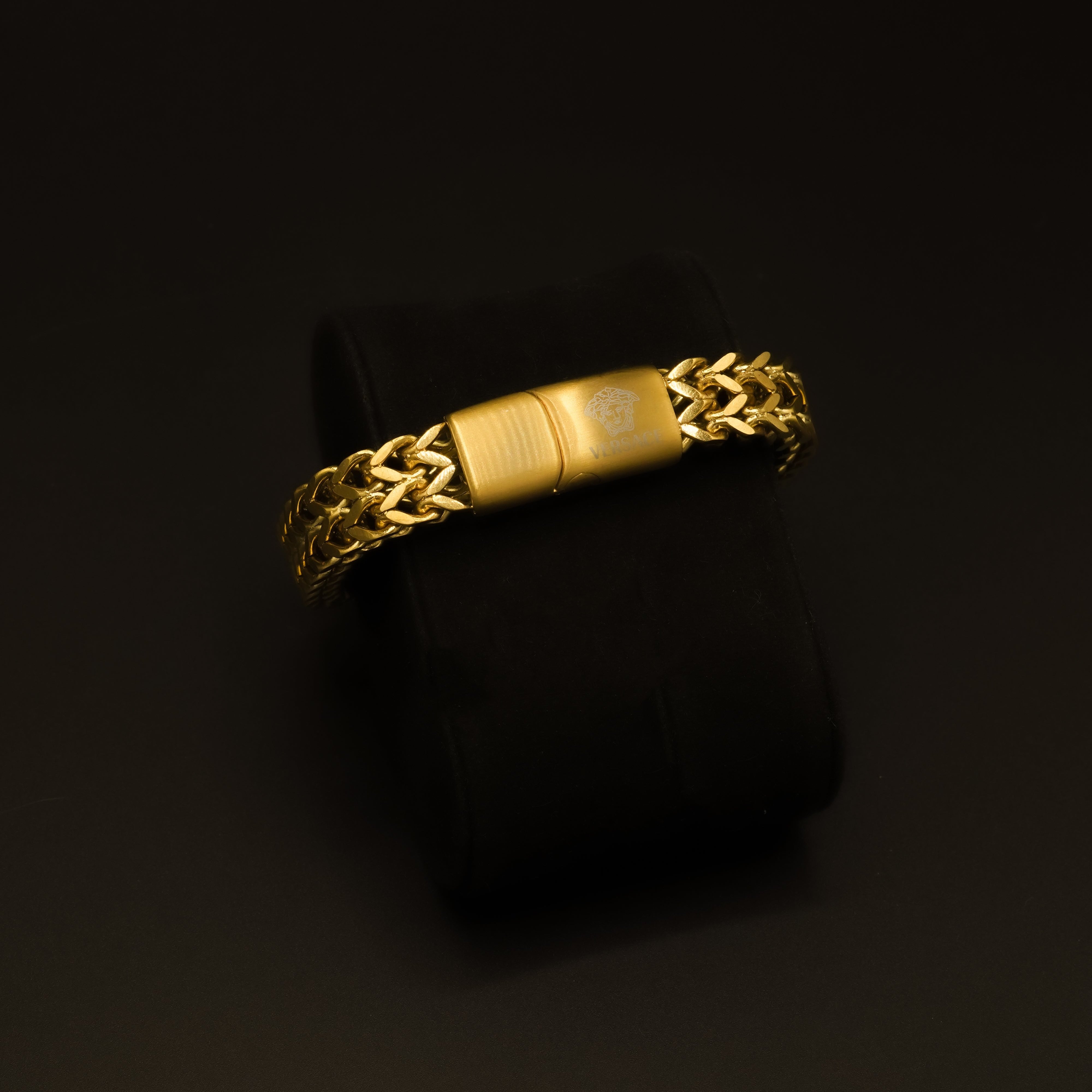 Versace Golden Stainless Steel Bracelet for Boys and Men Lifetime Colour Guarantee B-2
