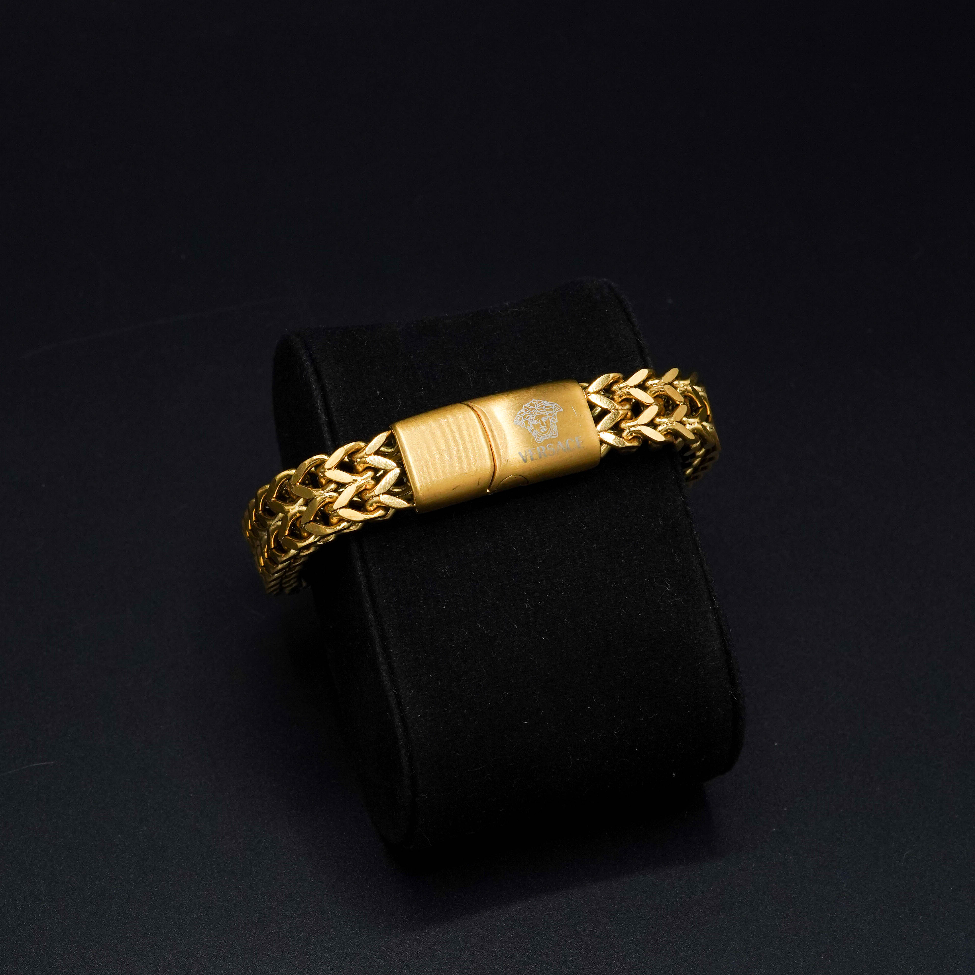 Versace Golden Stainless Steel Bracelet for Boys and Men Lifetime Colour Guarantee B-2