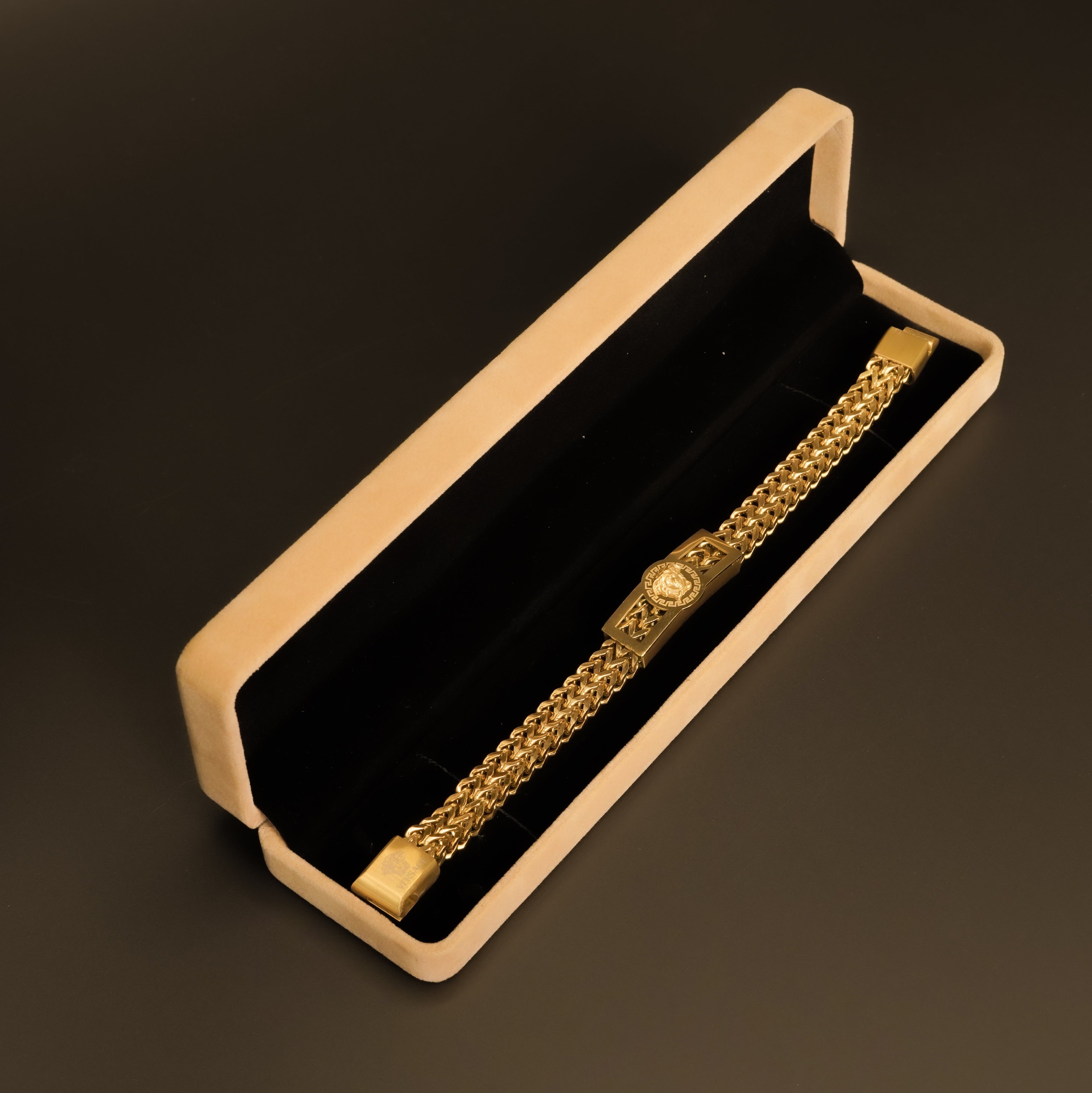 Vercase Golden Stainless Steel Bracelet for Boys and Men Lifetime Colour Guarantee B-5