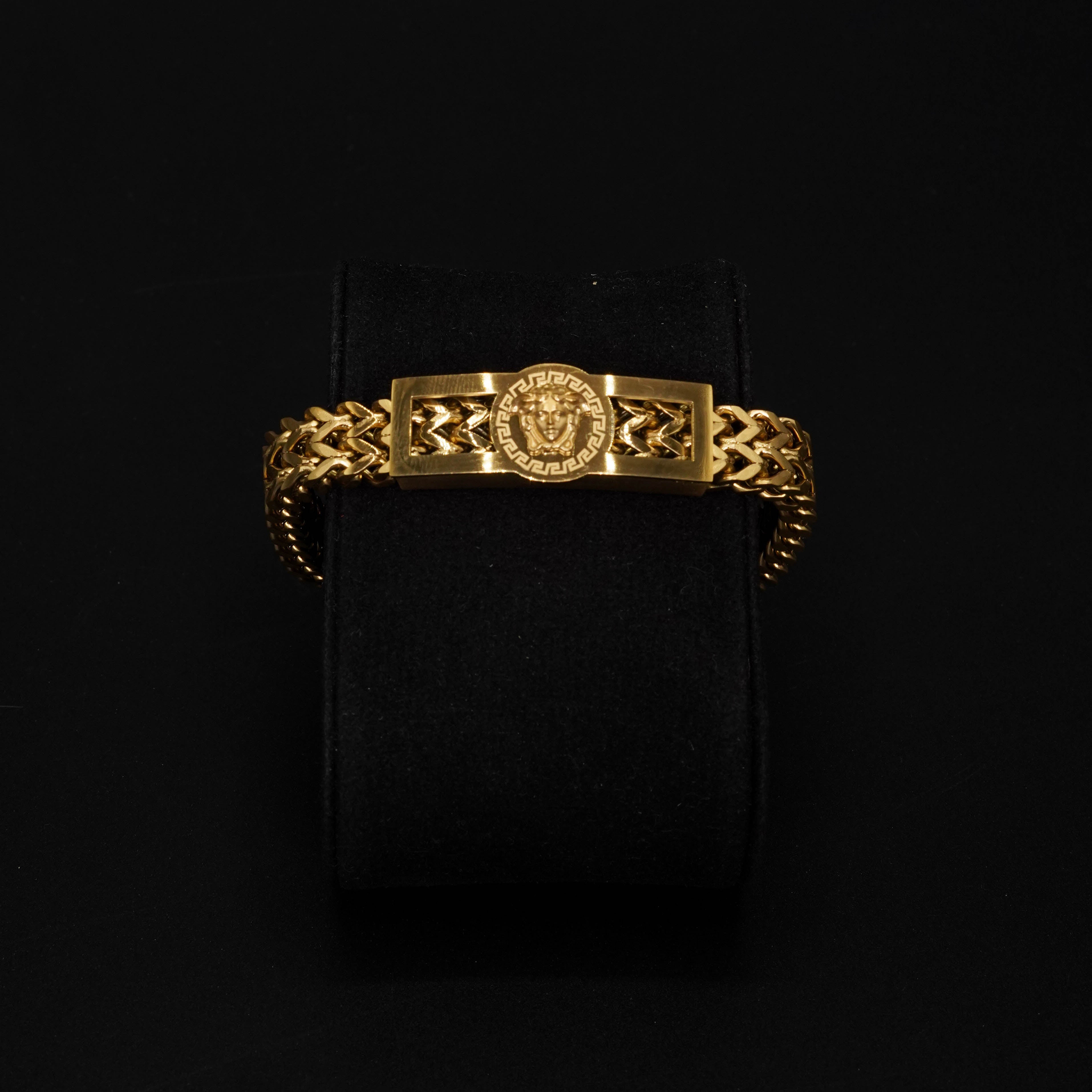 Vercase Golden Stainless Steel Bracelet for Boys and Men Lifetime Colour Guarantee B-5