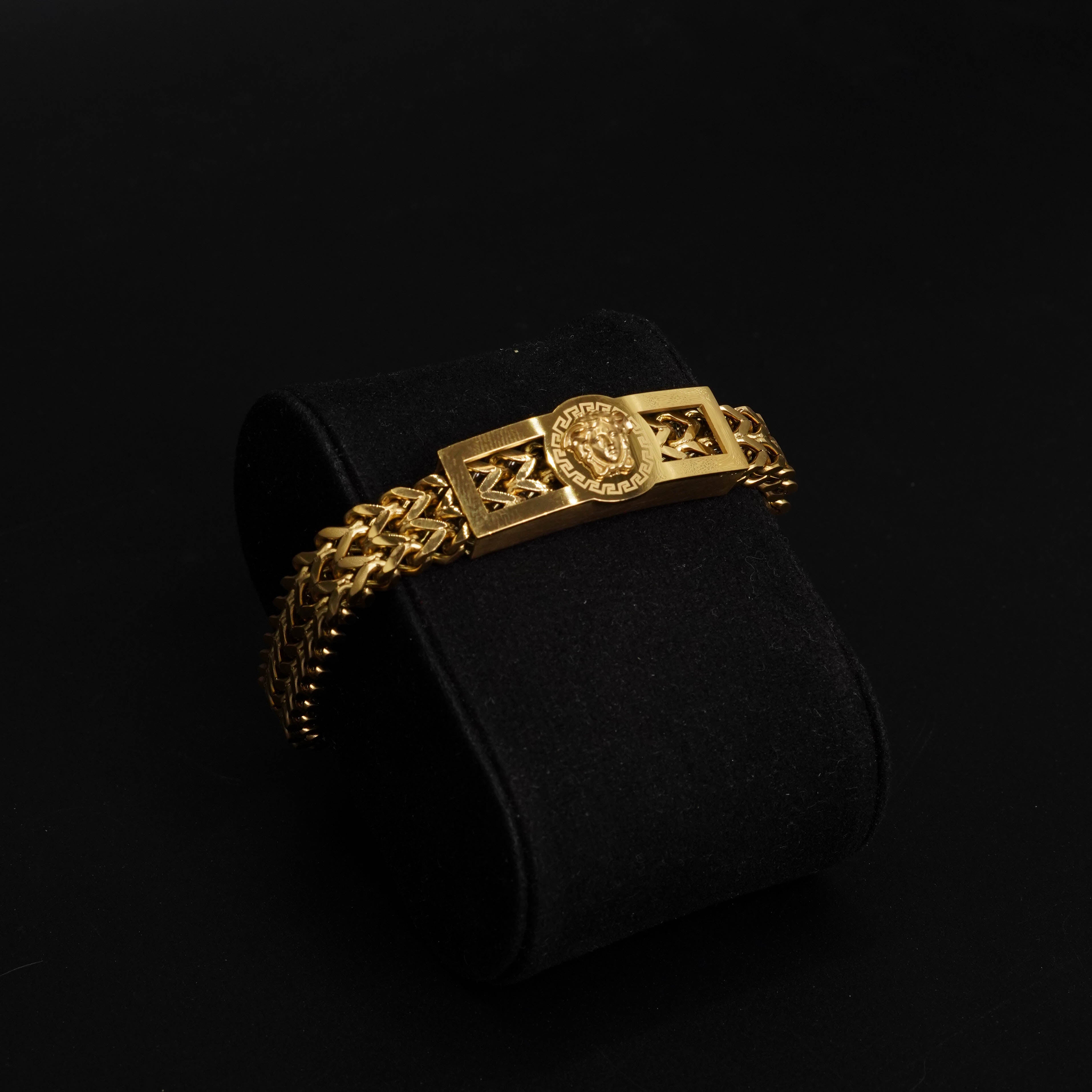 Vercase Golden Stainless Steel Bracelet for Boys and Men Lifetime Colour Guarantee B-5