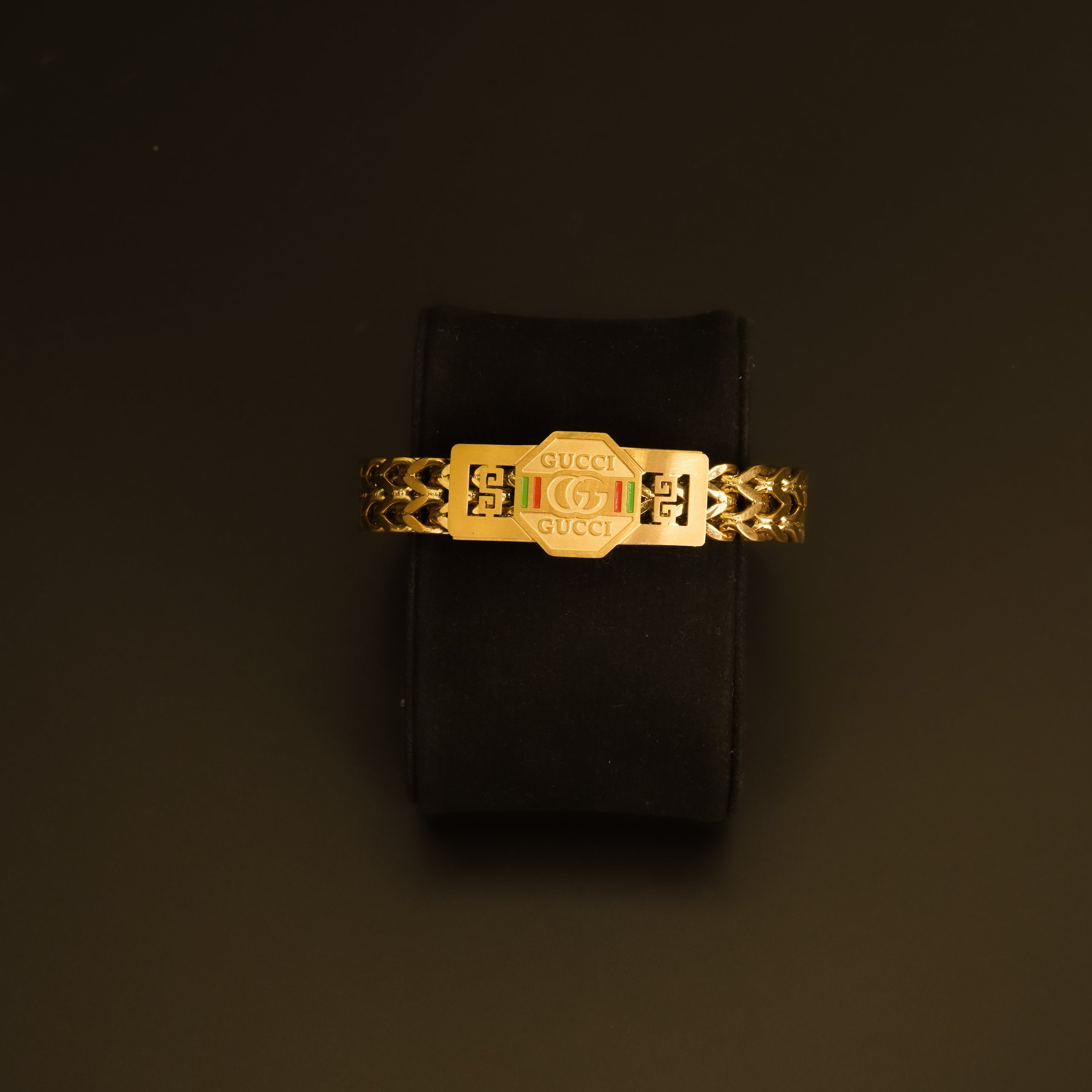 Gucci Golden Stainless Steel Bracelet for Boys and Men Lifetime Colour Guarantee B-1
