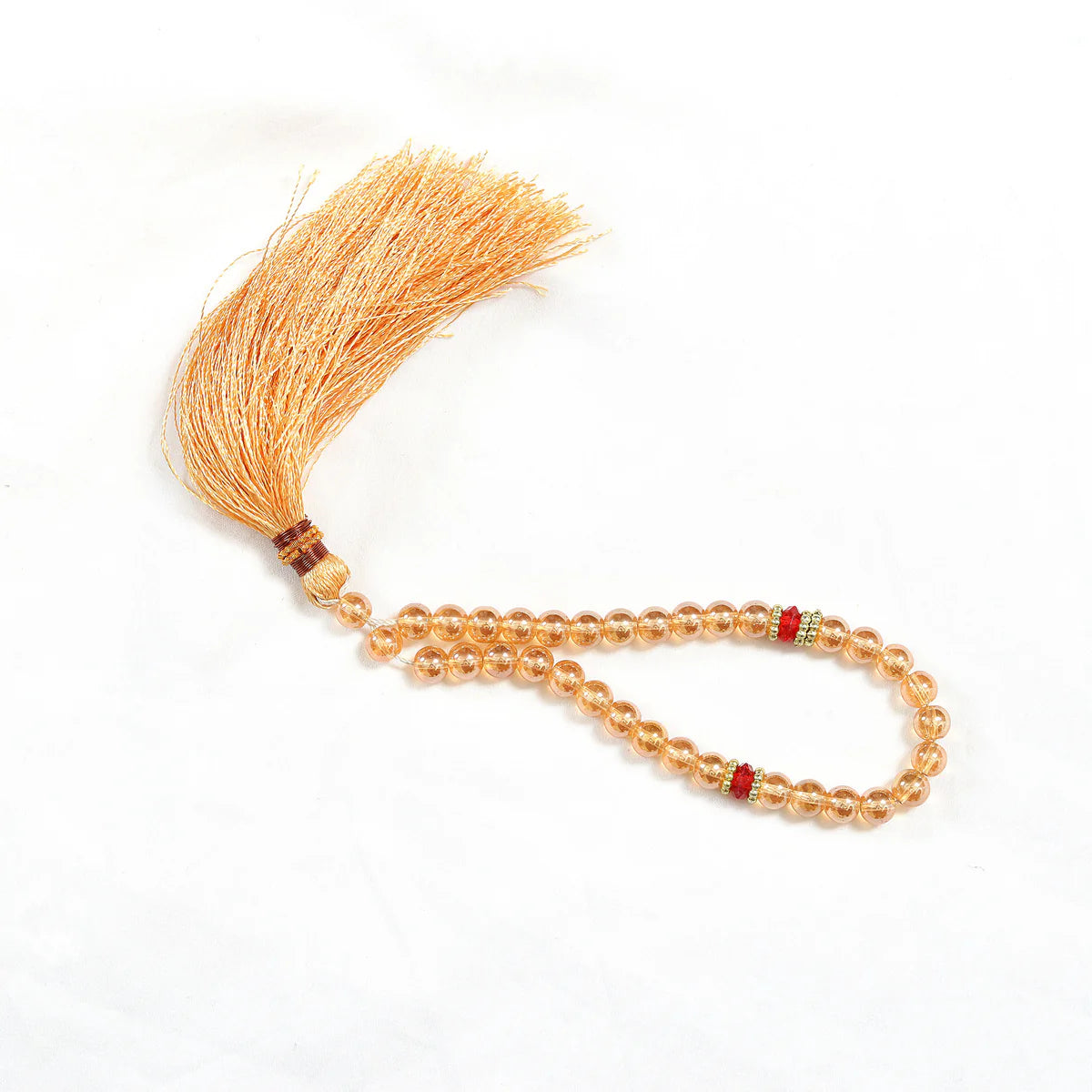 Crystals Fancy Pearl Tasbih 33 Beads Golden Colour 12 pc