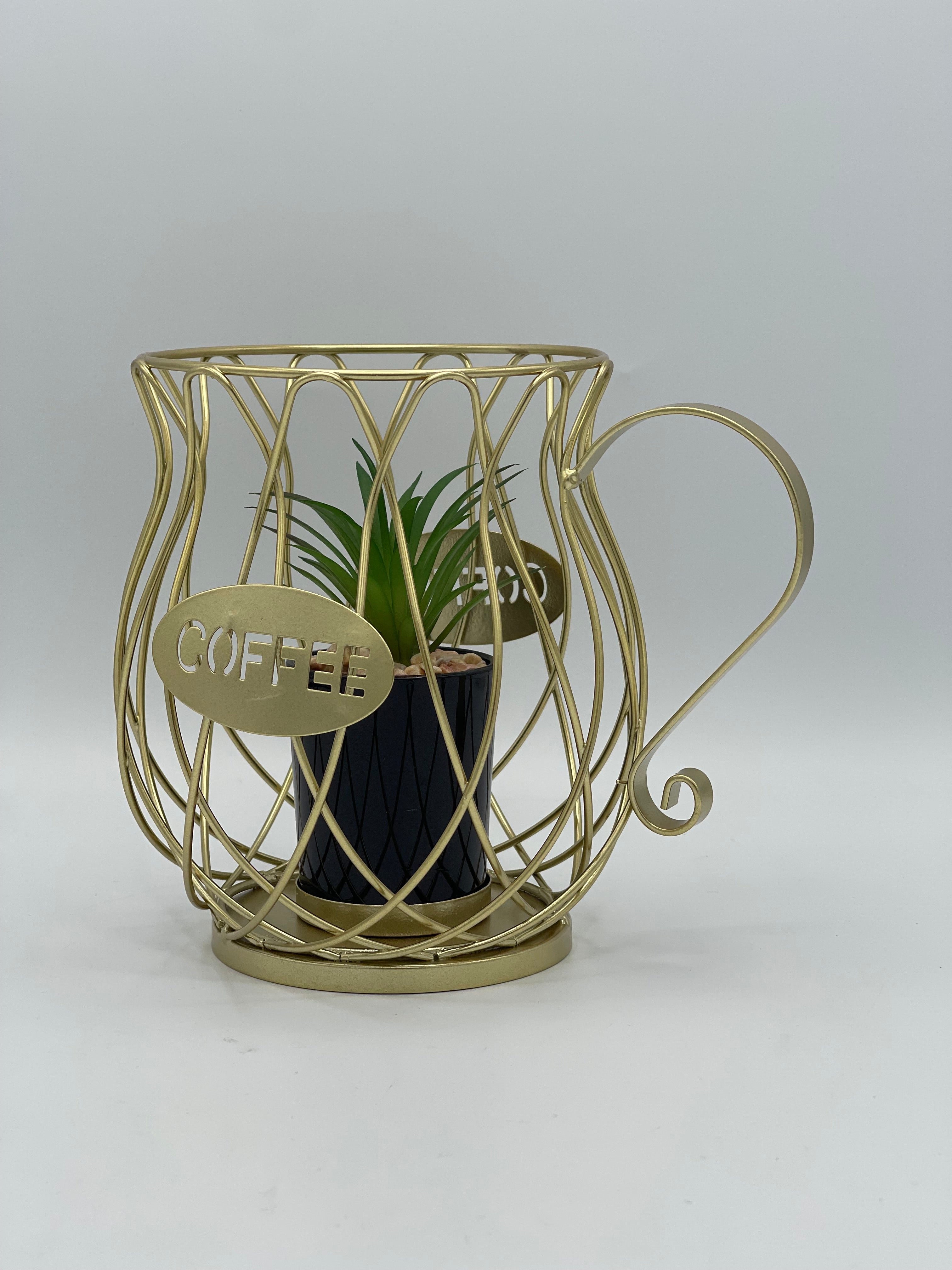 Home Decor Metal Alloy Coffee Mug Style Centerpiece RK 15  Size (6x6)