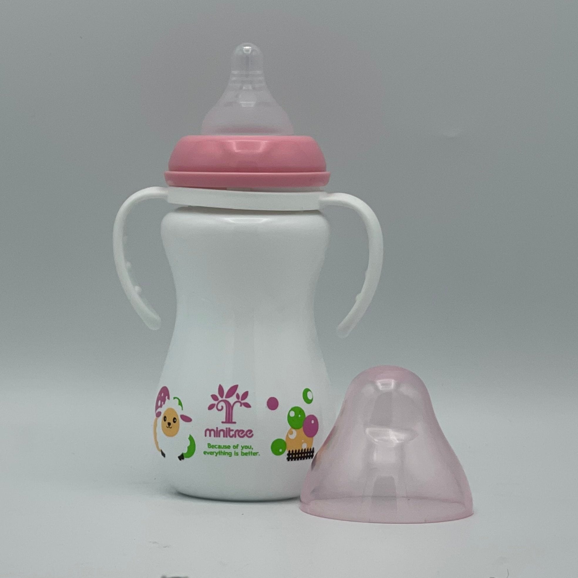 Minitree Wide Neck Feeding Bottle With Handle 330 ml 6 Month + BF-5