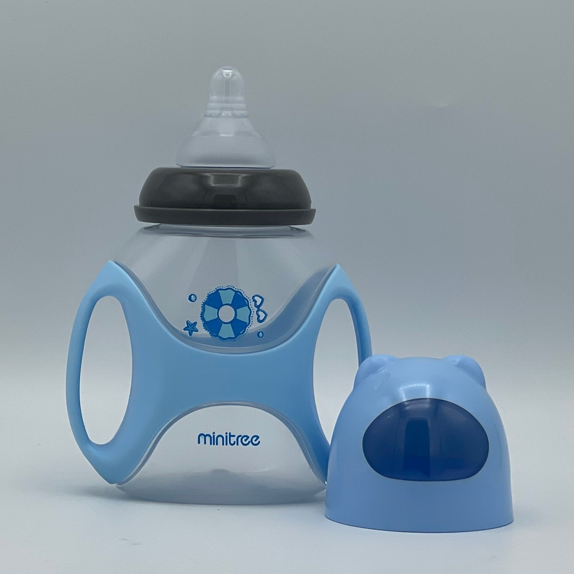 Minitree Wide Neck Feeding Bottle With Handle 330 ml 6 Month + BF-8