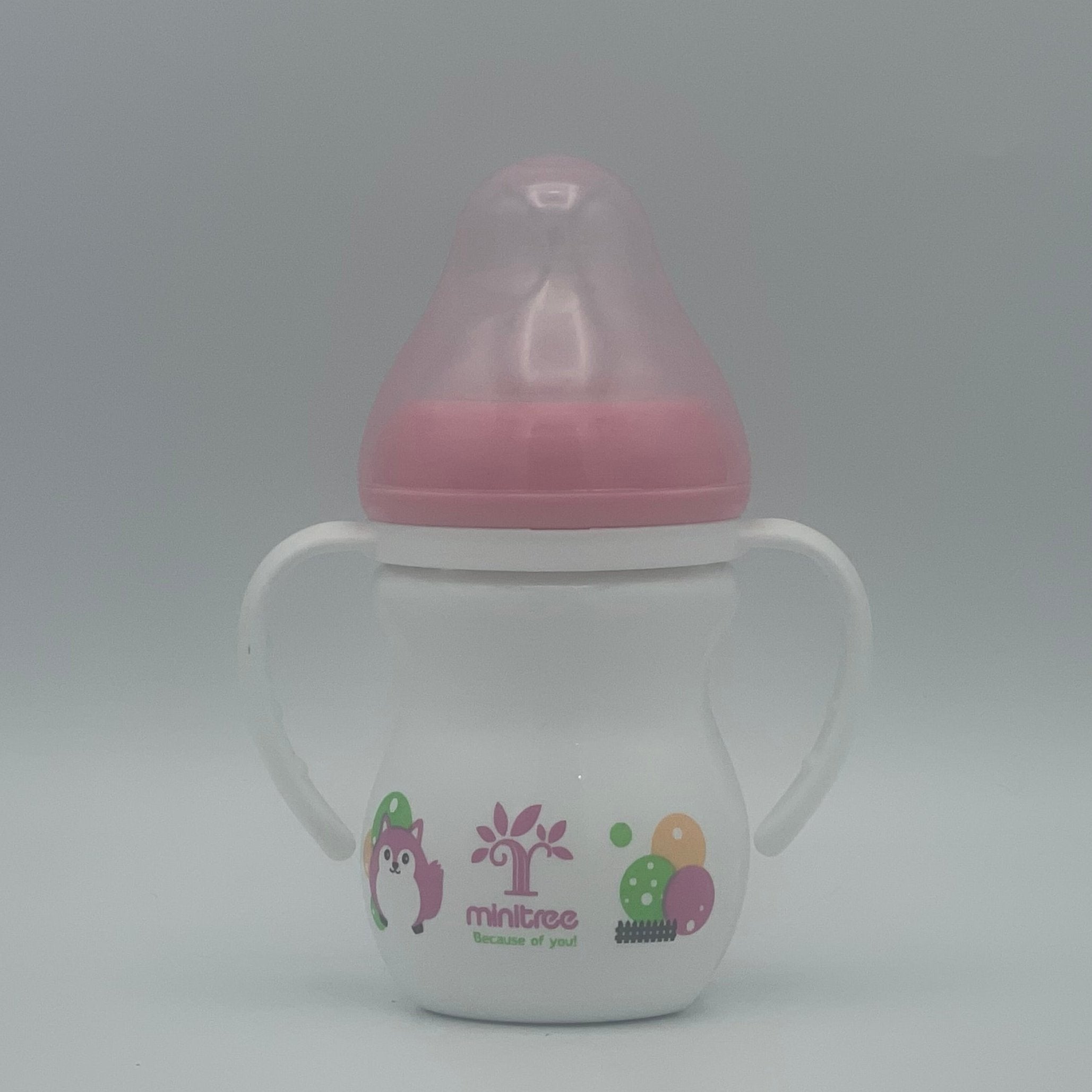 Minitree Wide Neck Feeding Bottle With Handle 180 ml 3 Month+ BF-10