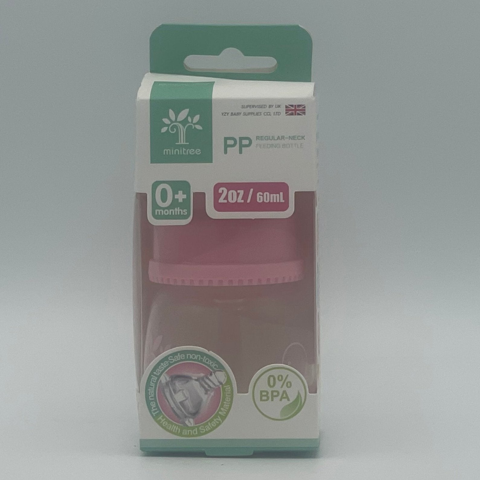 Minitree Regular Neck Feeding Bottle Real Natural Sense Nursing Nipple 60 ml 0 months+ BF-11