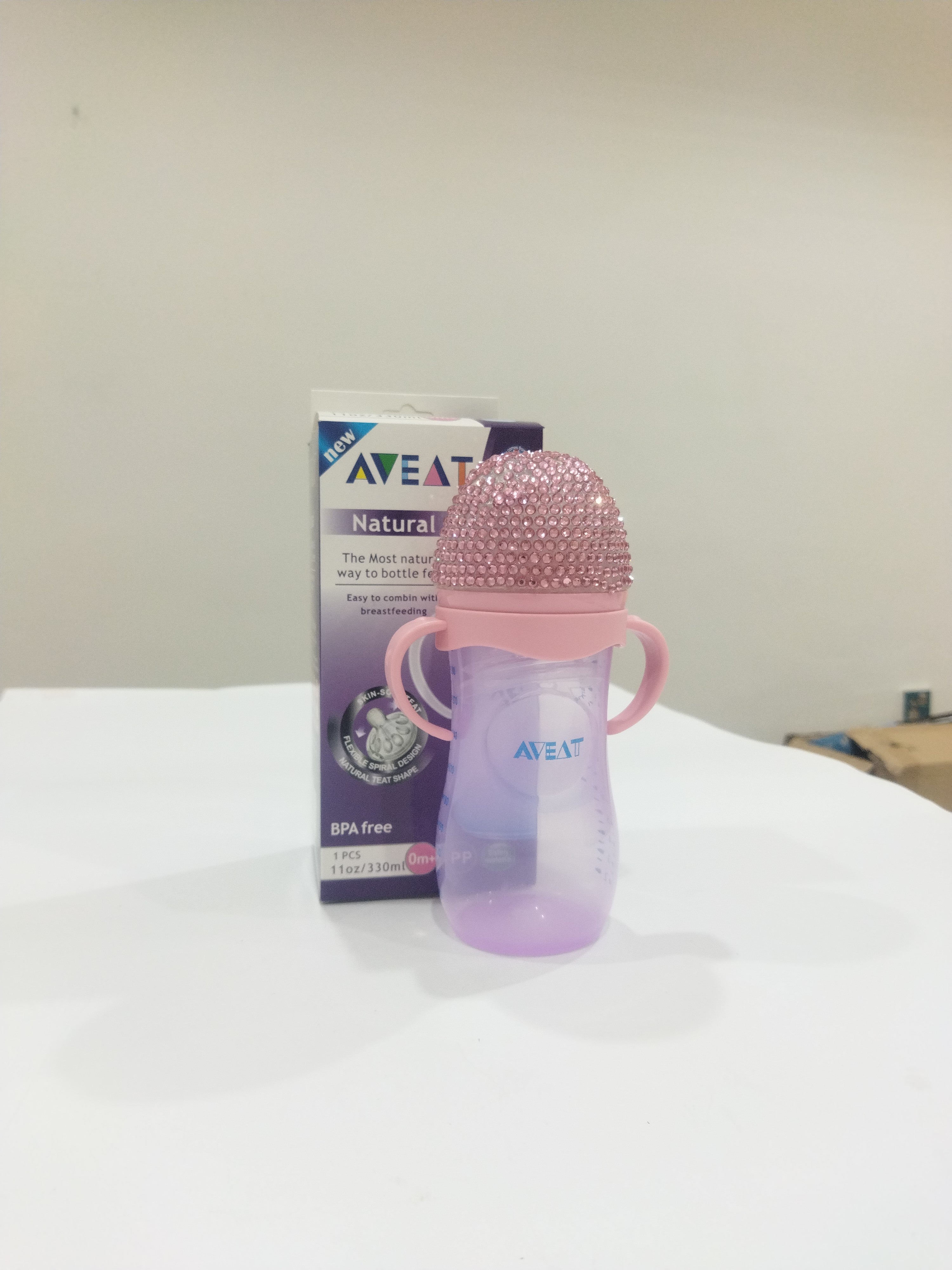 AVEAT Natural Wide Neck Feeding Bottle With Handle 330 ml 0 Month + BF-13