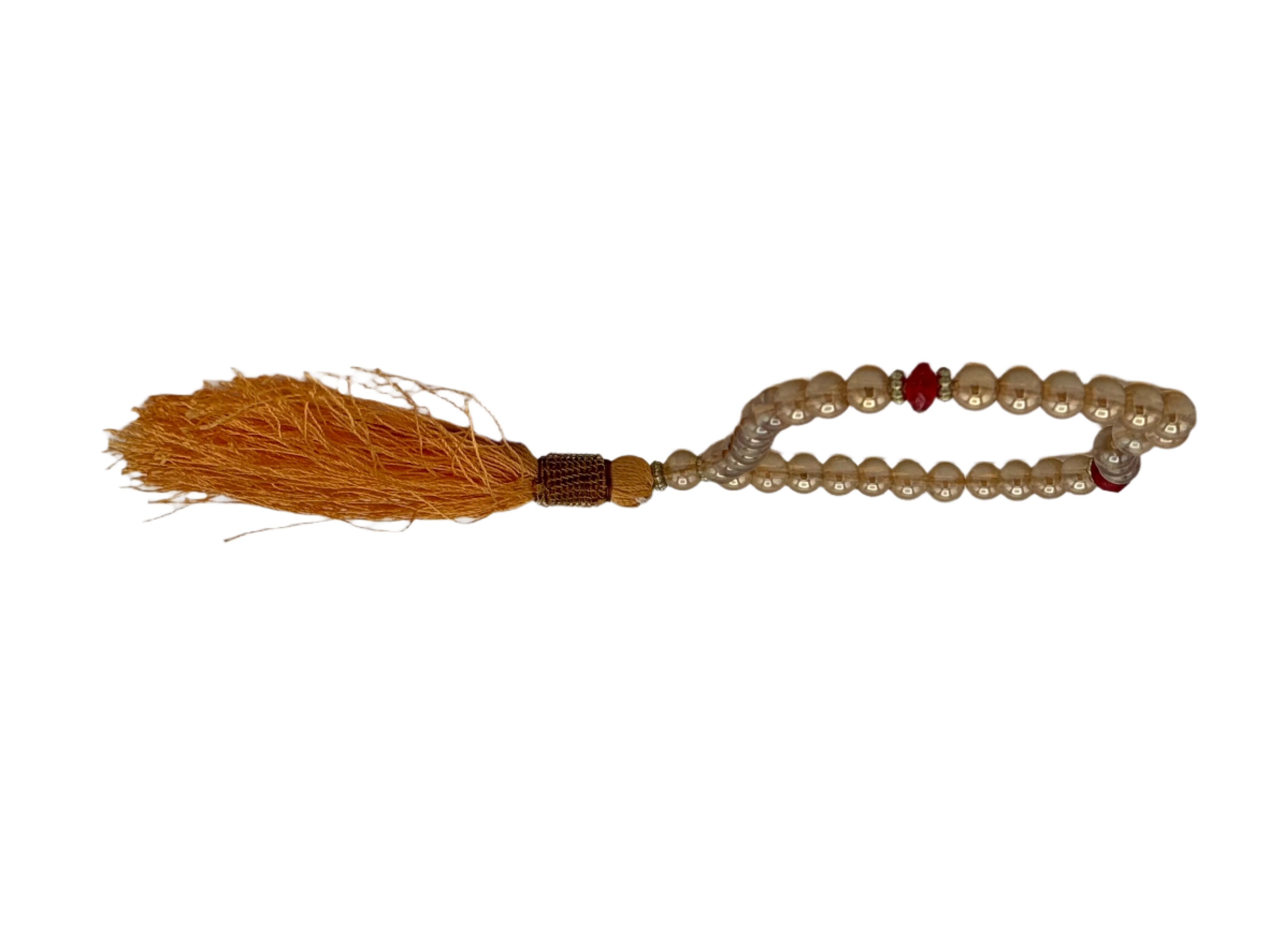 Crystals Fancy Pearl Tasbih 33 Beads Golden Colour 12 pc