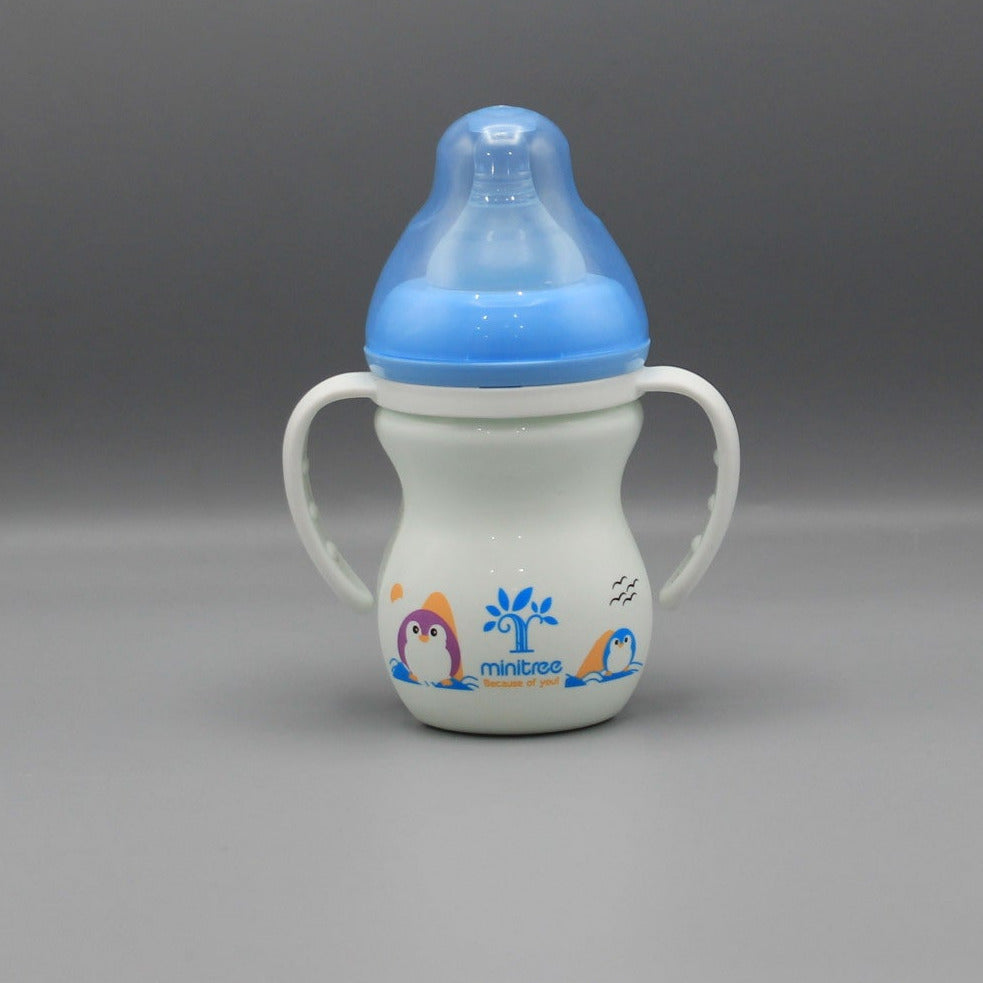 Minitree Wide Neck Feeding Bottle With Handle 330 ml 6 Month + BF-5