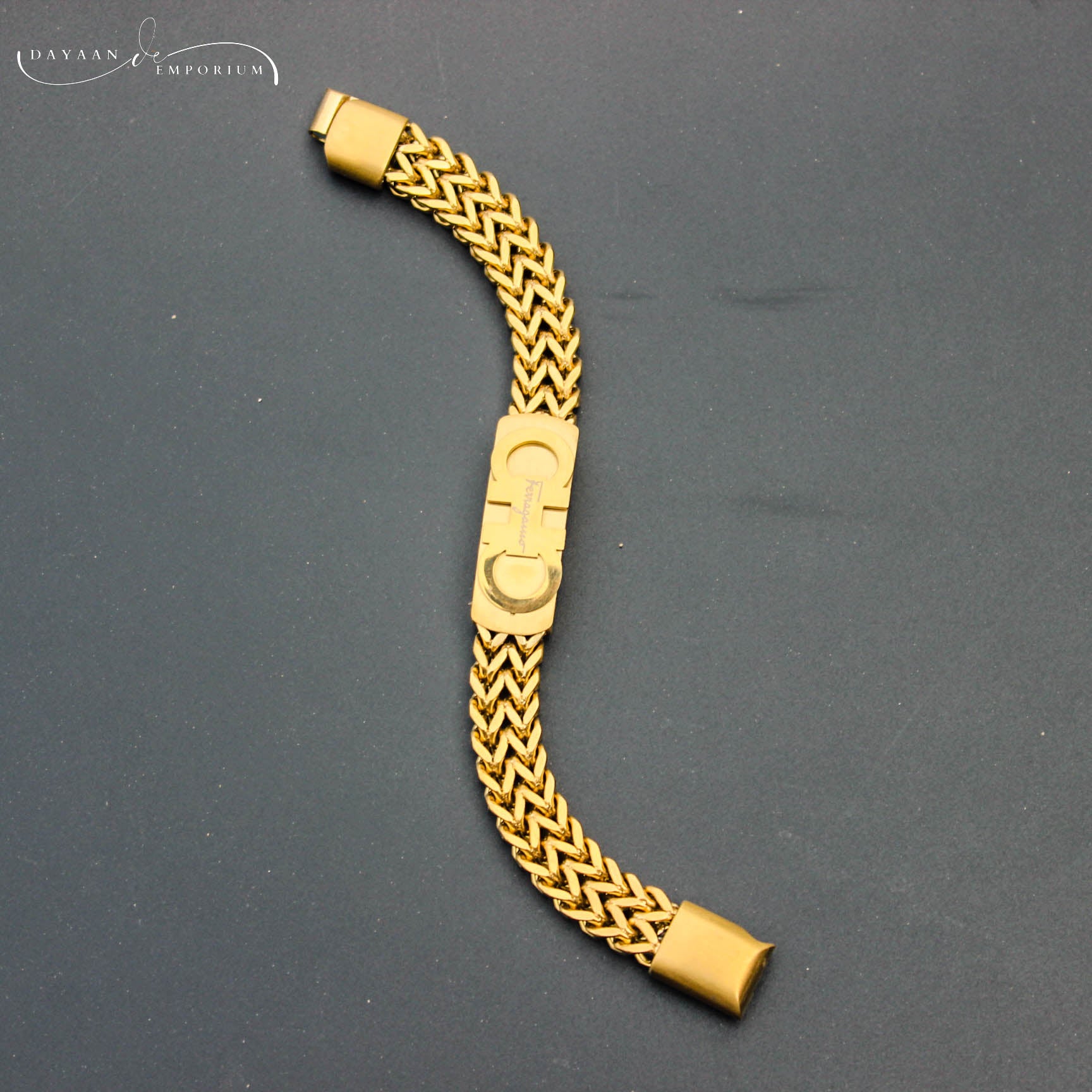 Golden Stainless Steel Bracelet for Boys and Men Lifetime Colour Guarantee B-3
