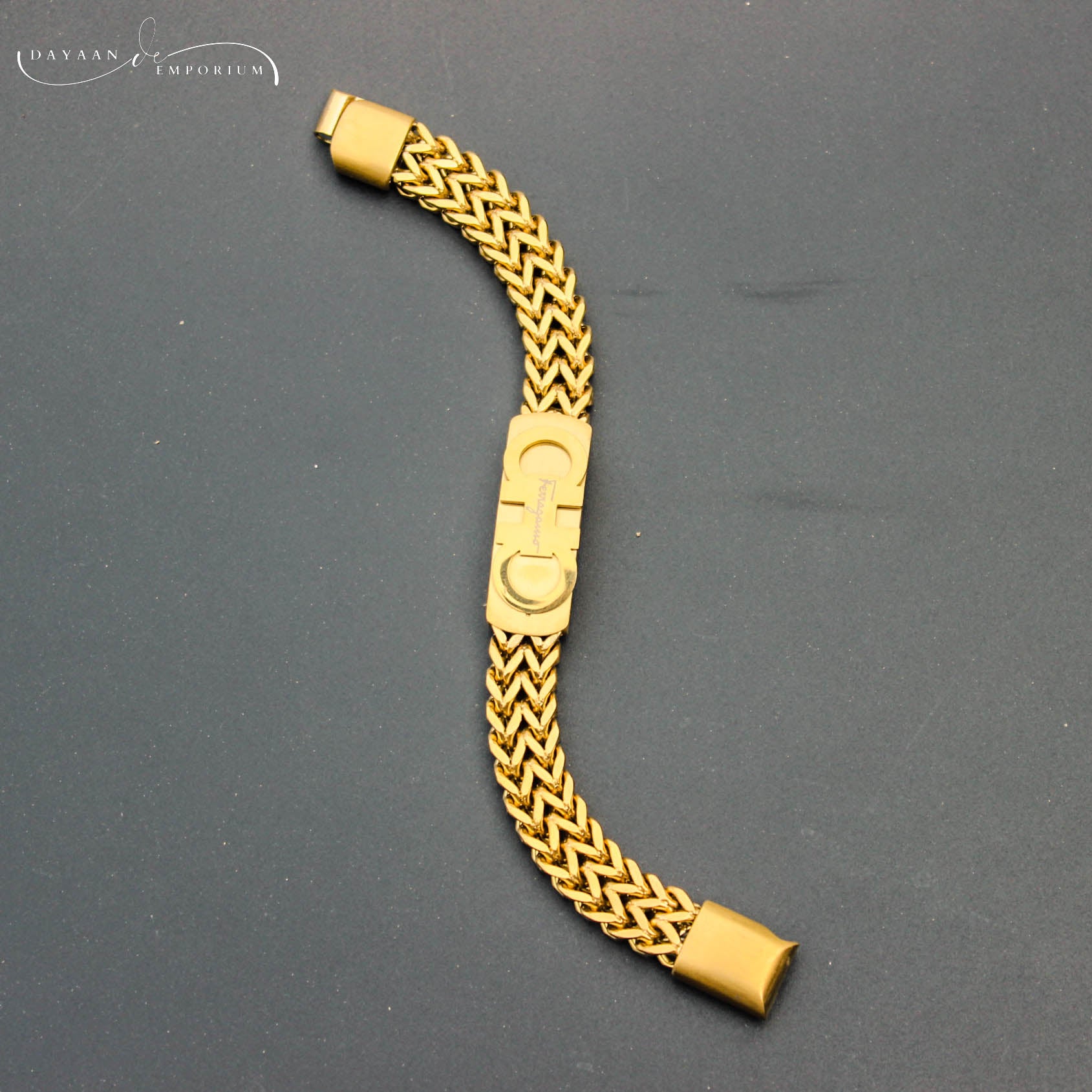 Golden Stainless Steel Bracelet for Boys and Men Lifetime Colour Guarantee B-3