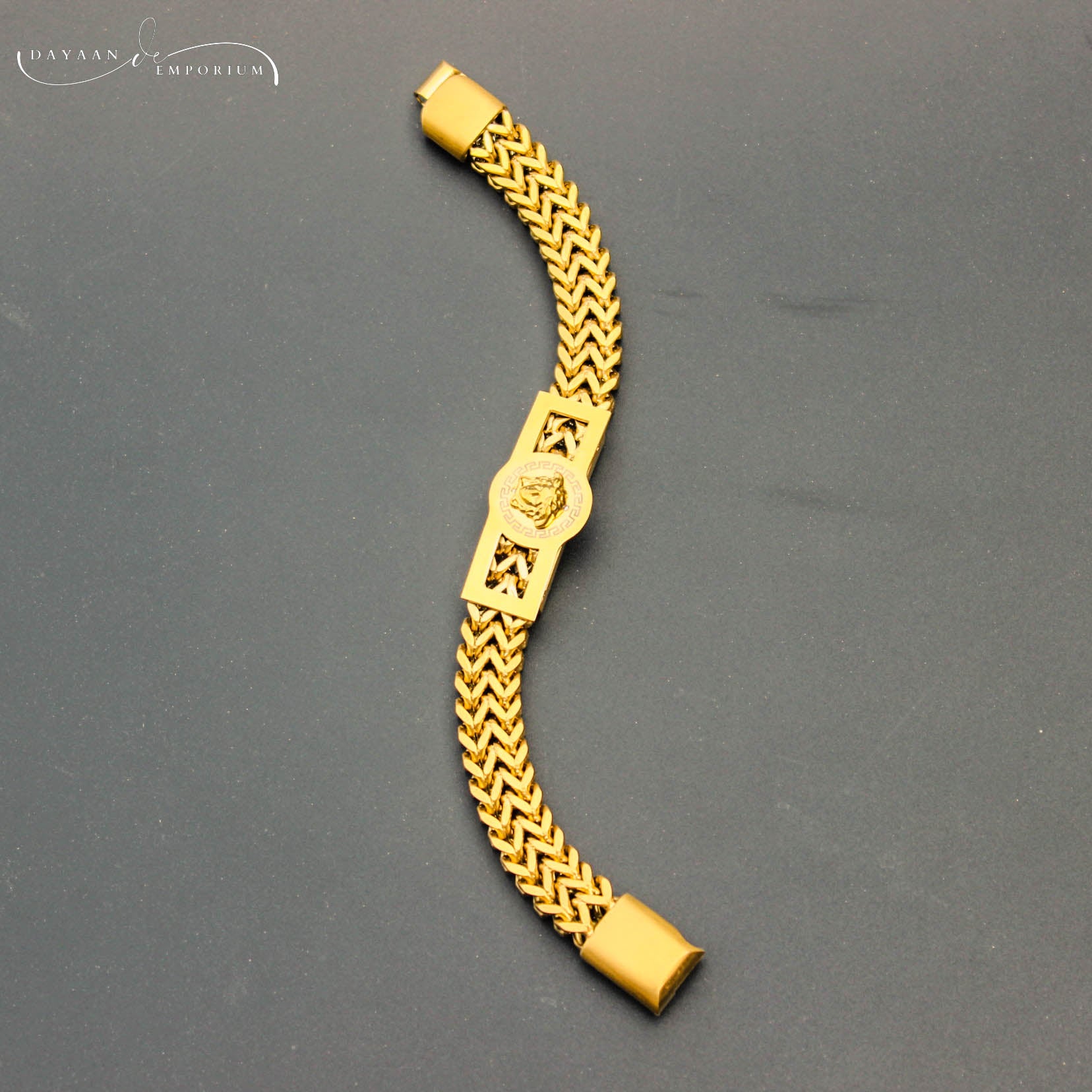 Vercase Golden Stainless Steel Bracelet for Boys and Men Lifetime Colour Guarantee B-5